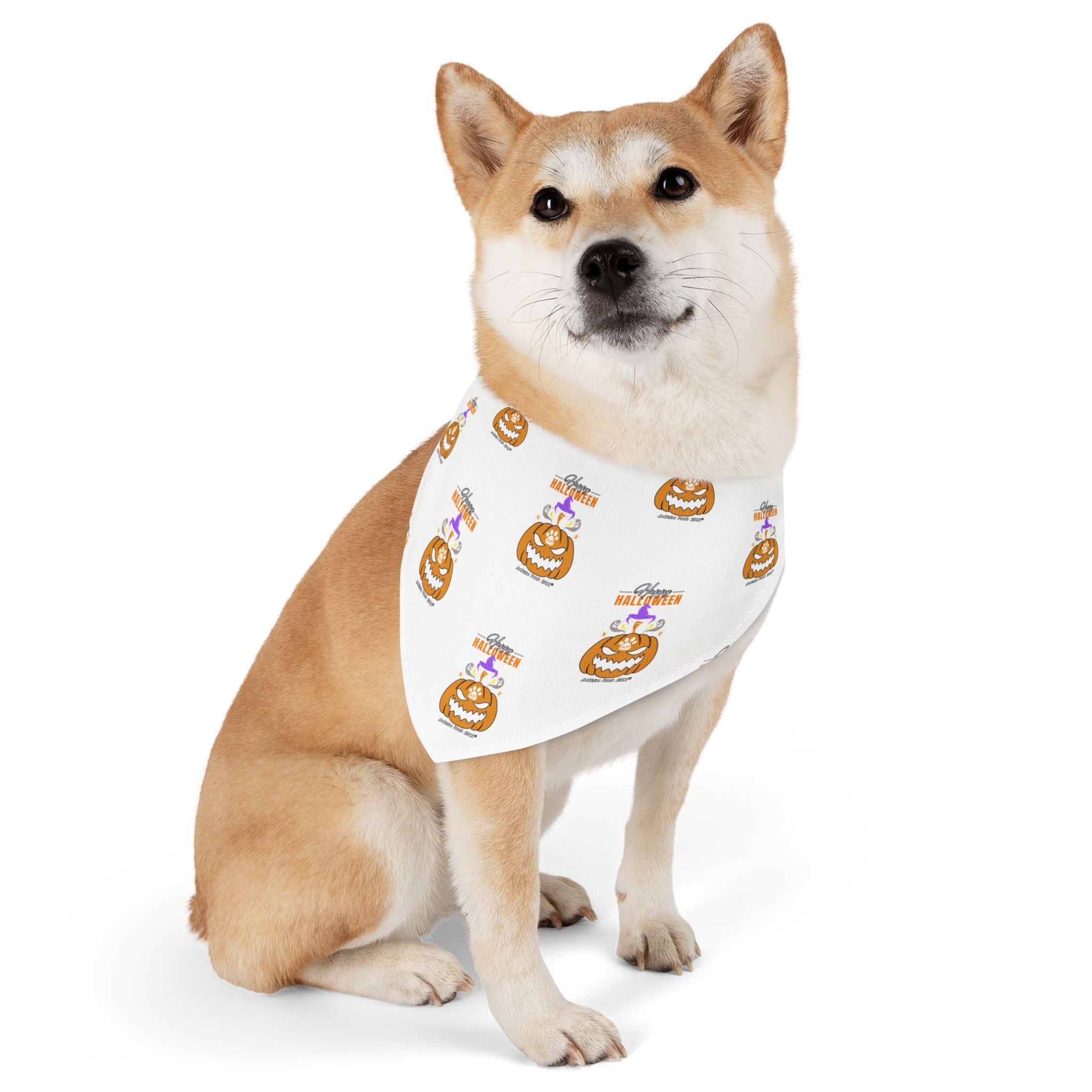 Happy Halloween Bandana Collar for Dogs - White