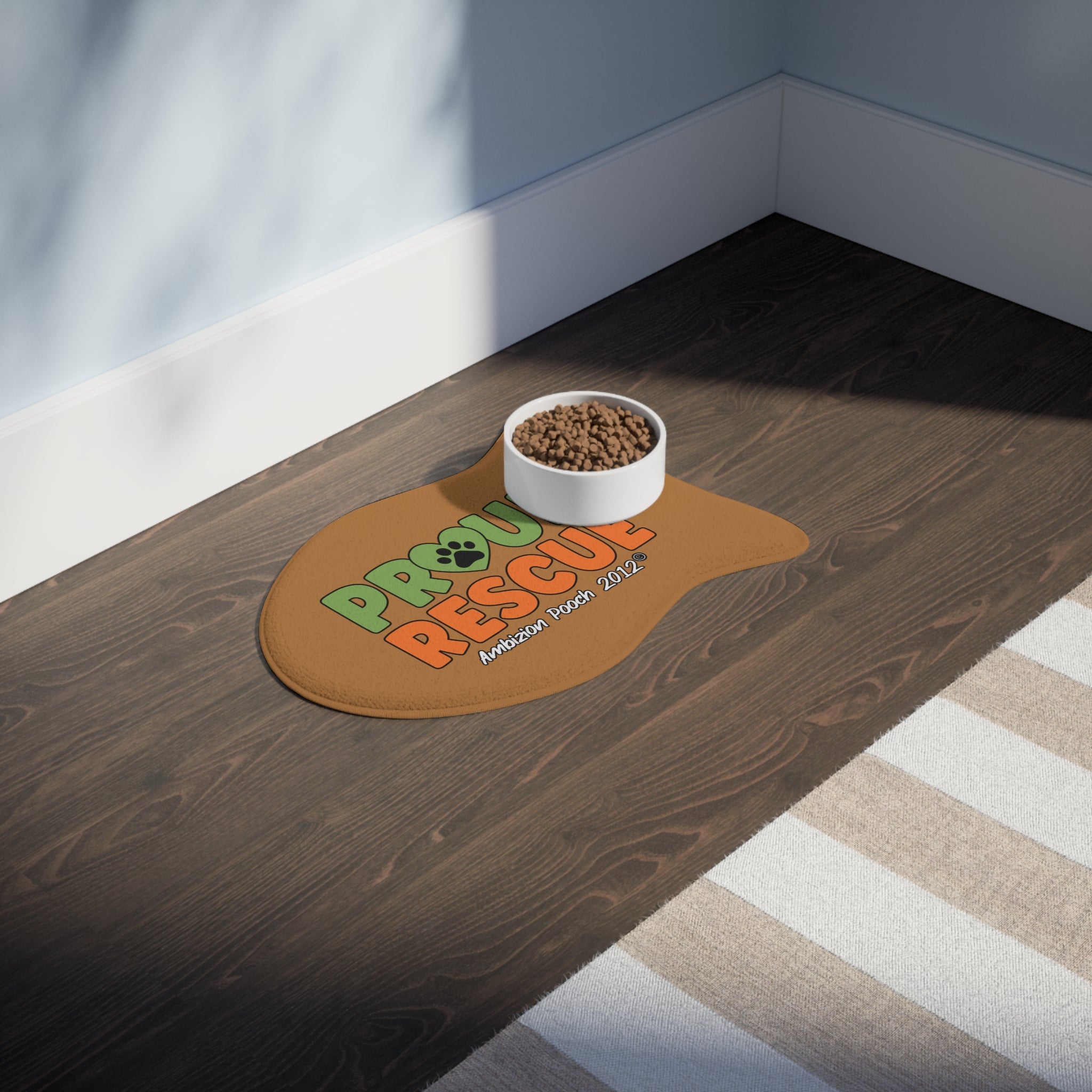 Proud Rescue Pet Feeding Mat Brown