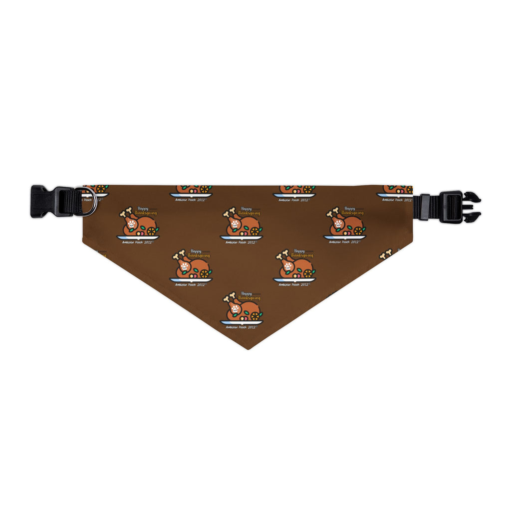 Thanksgiving Doggie Bandana Collar - Brown