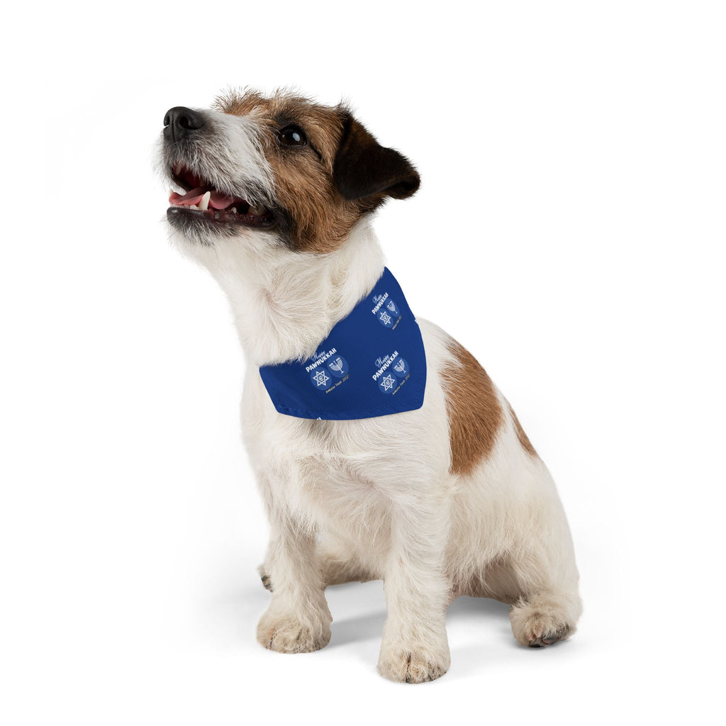 Happy Pawnukkah Doggie Bandana Collar - Blue