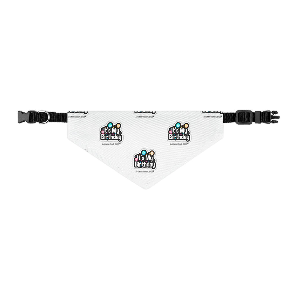 It's My Birthday Celebration Doggie Bandana Collar - White