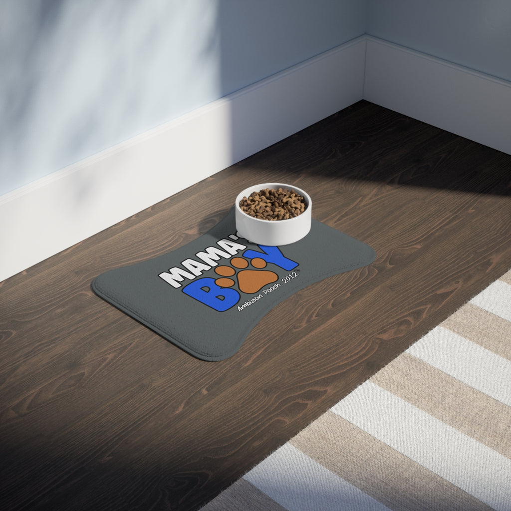 Mama's Boy Pet Feeding Mat Grey