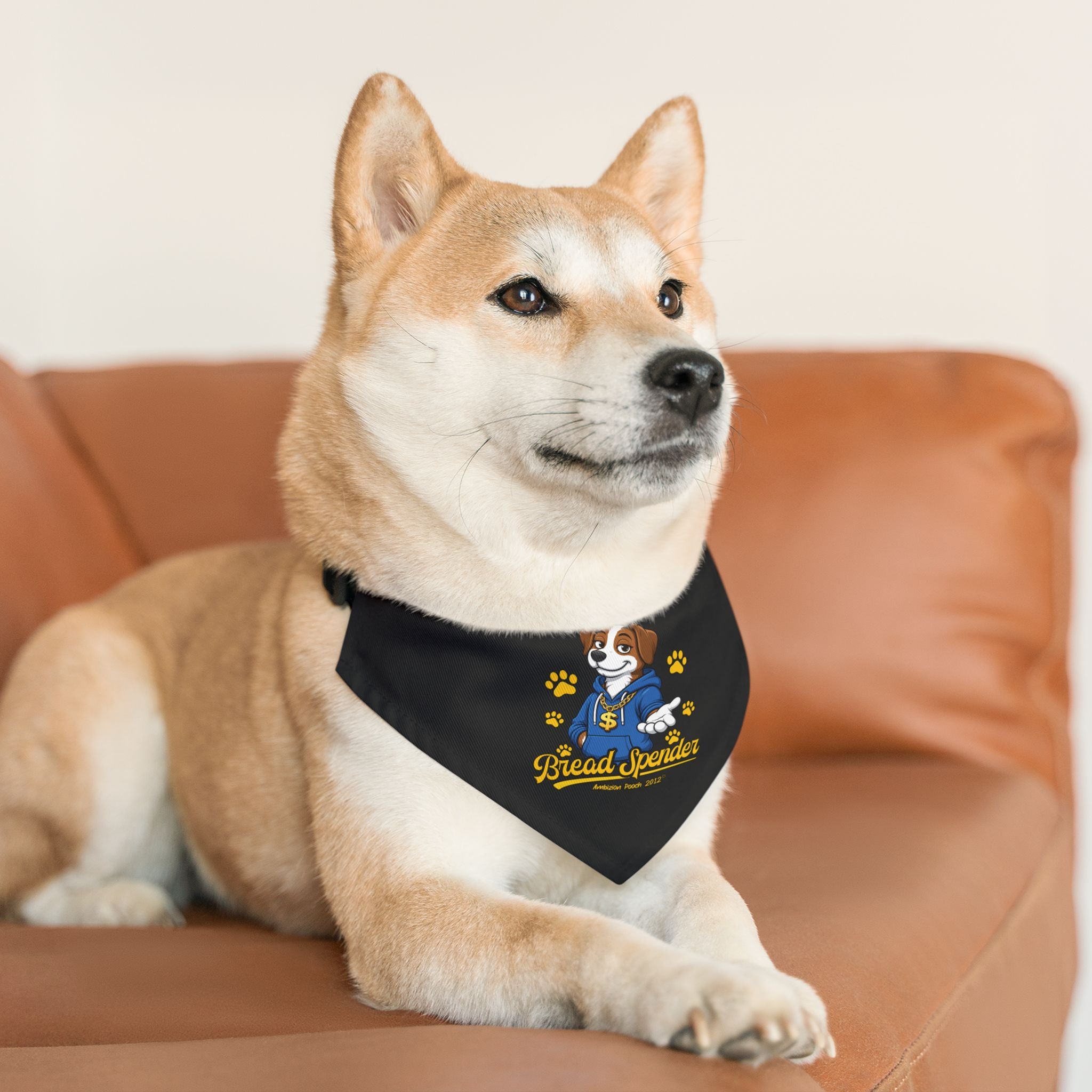 "Bread Spender" Pet Bandana Collar — Doggy Parent "Breadwinner" Matching Pet & Parent