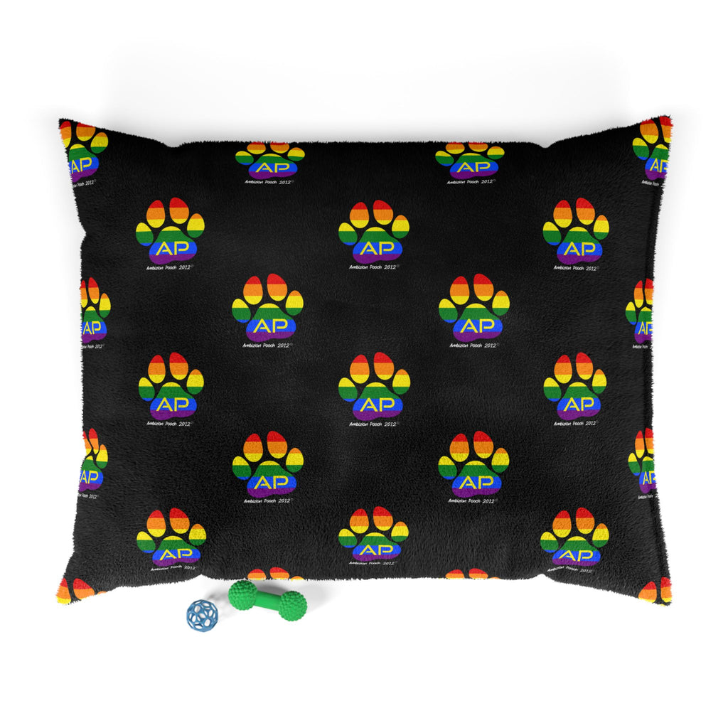 Ambizion Pooch Rainbow Paw Monogram Pet Bed (LGBTQ)