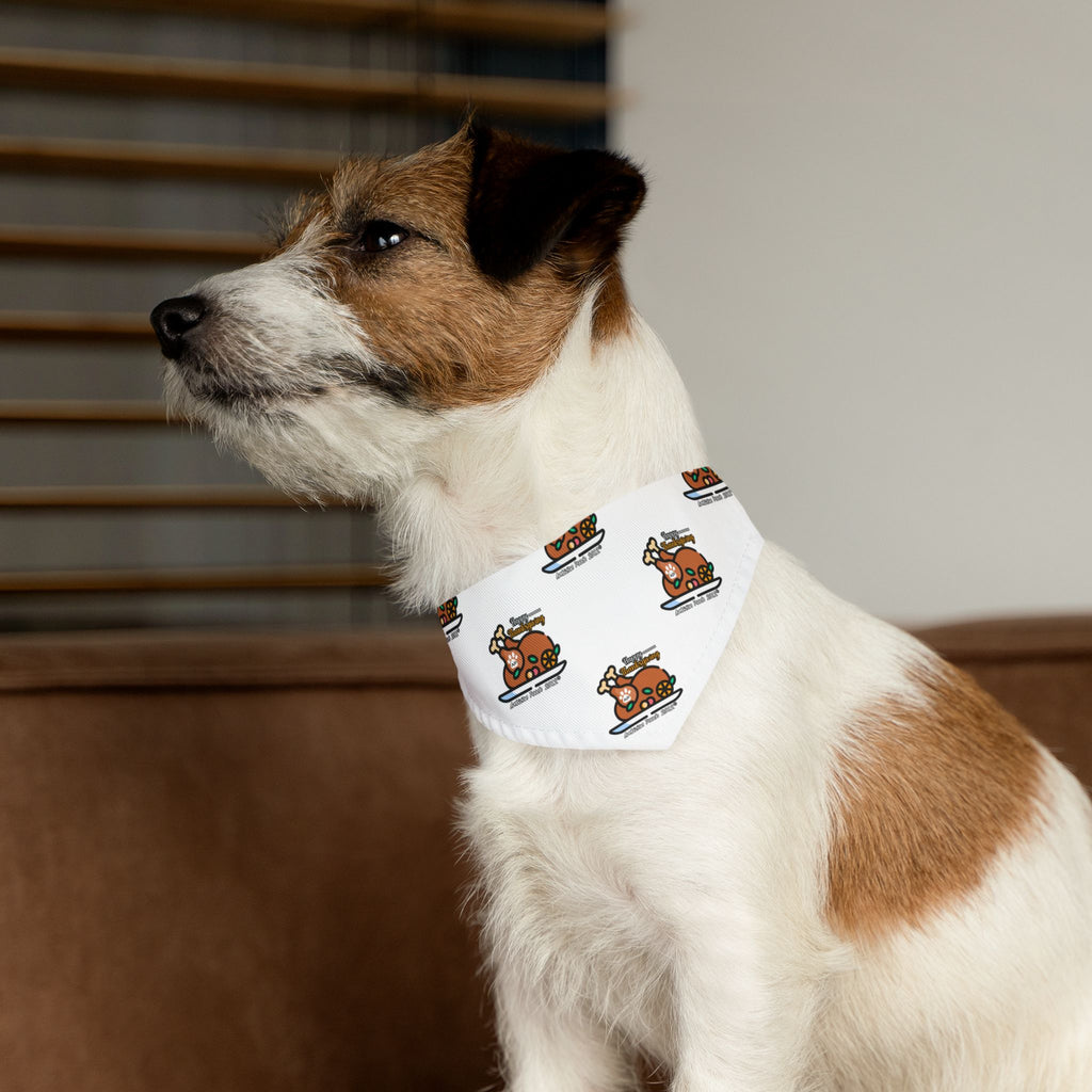 Thanksgiving Doggie Bandana Collar - White