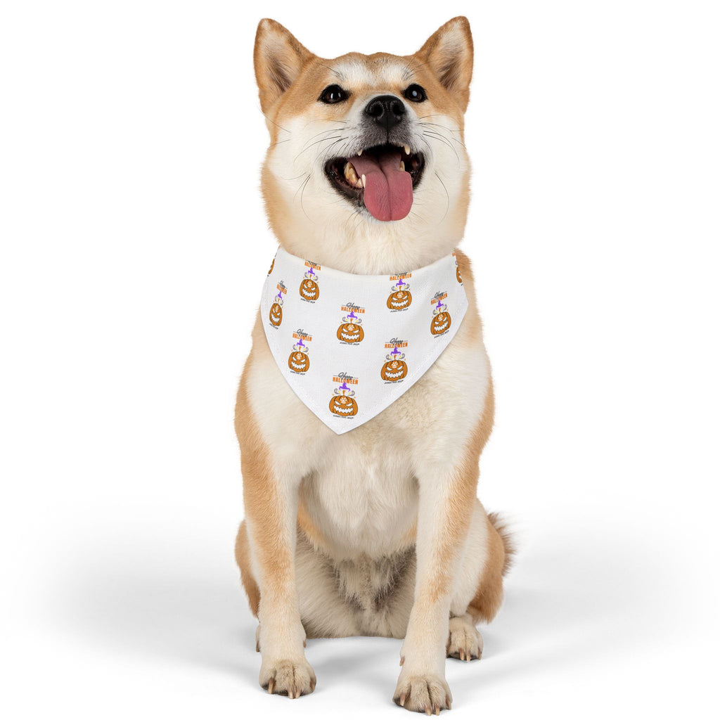 Happy Halloween Bandana Collar for Dogs - White