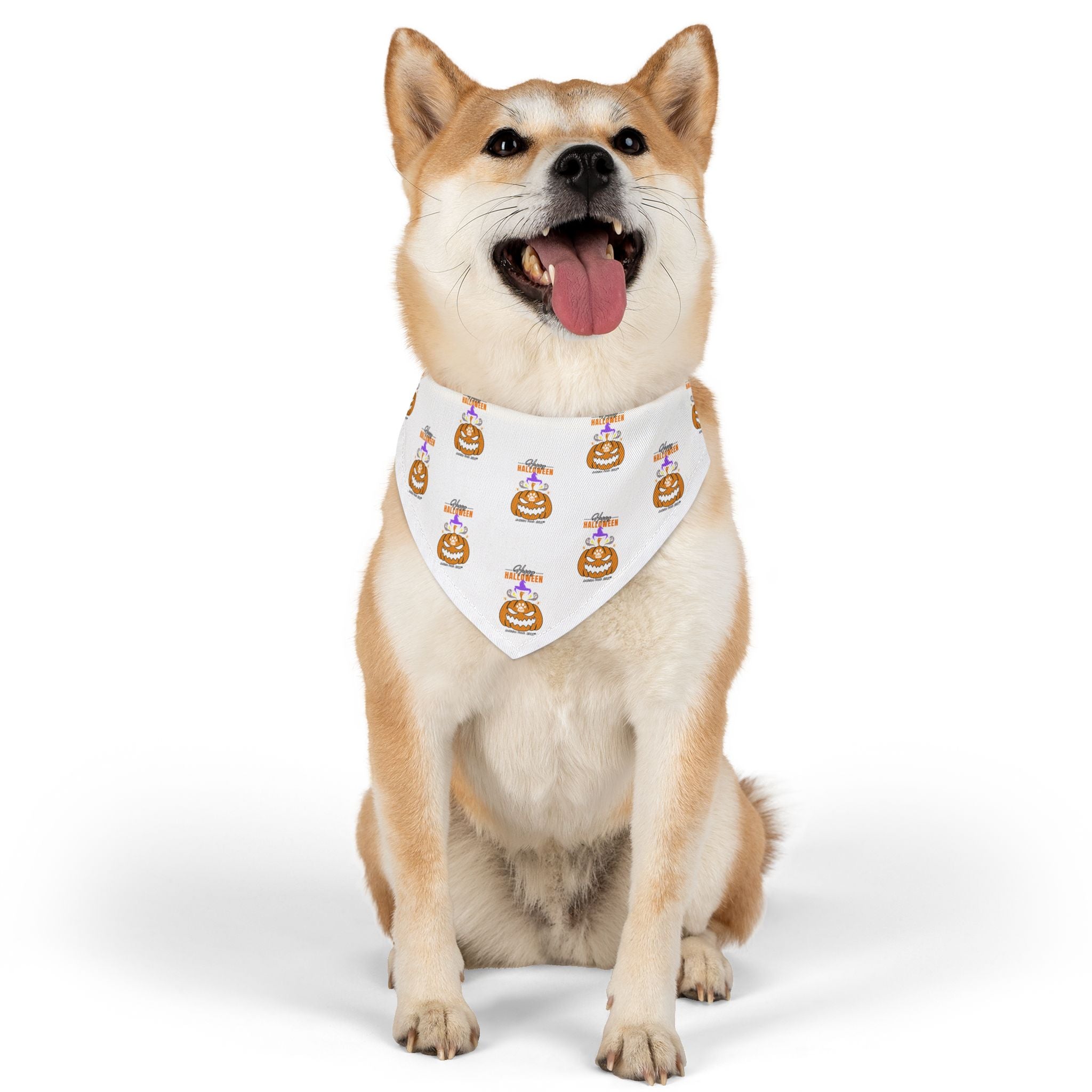 Happy Halloween Bandana Collar for Dogs - White