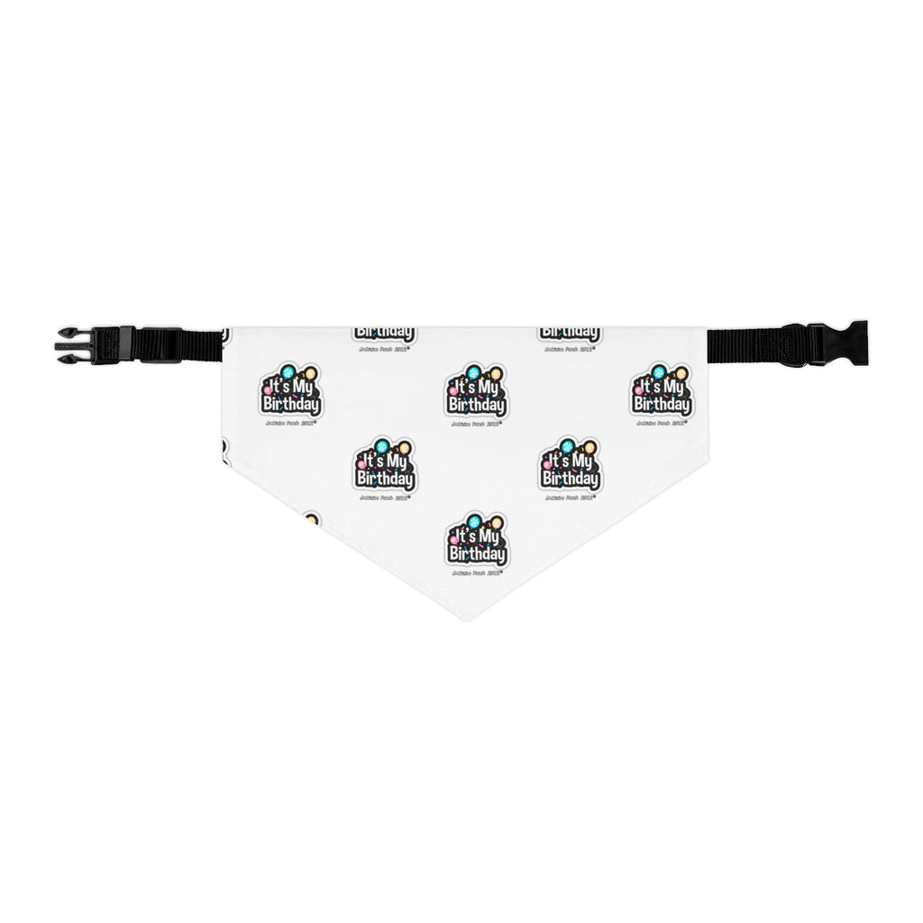 It's My Birthday Celebration Doggie Bandana Collar - White