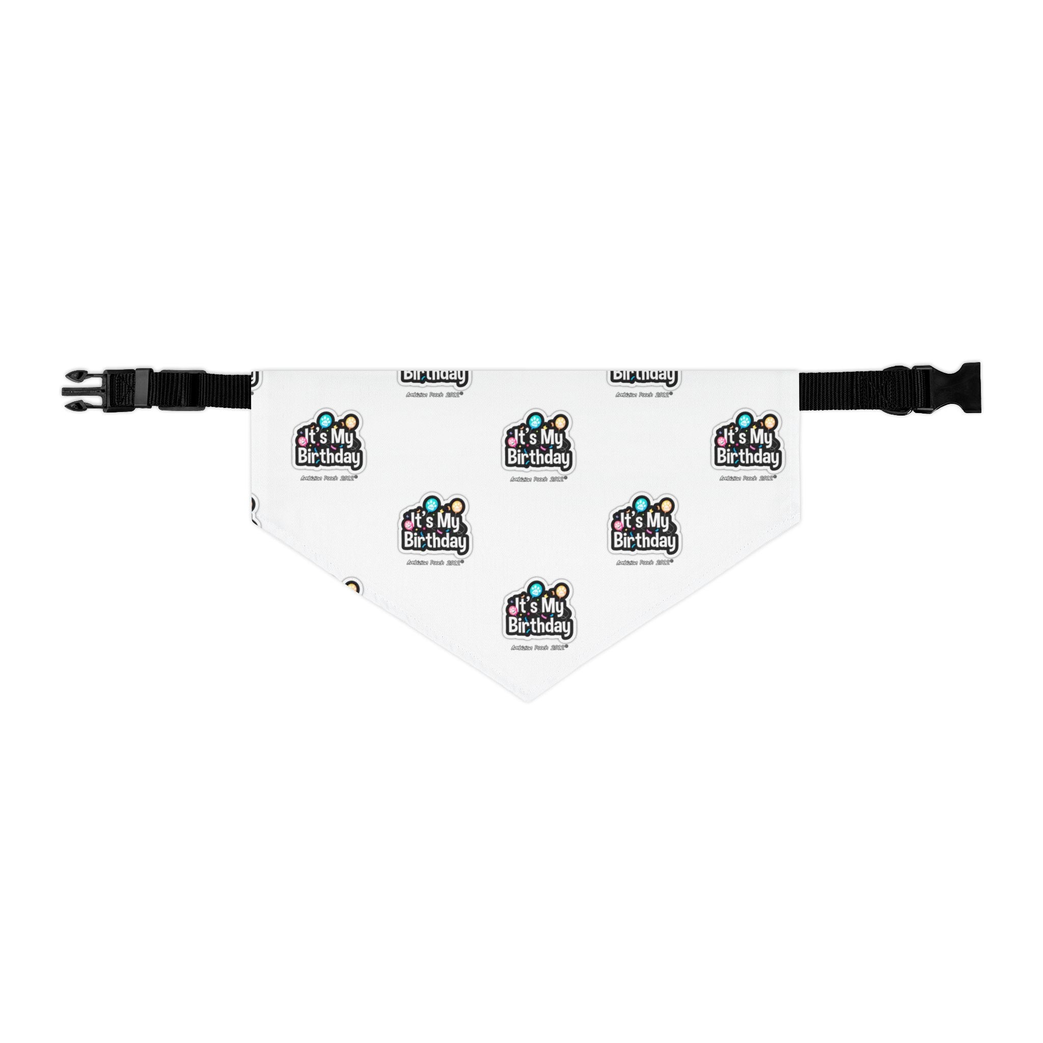It's My Birthday Celebration Doggie Bandana Collar - White