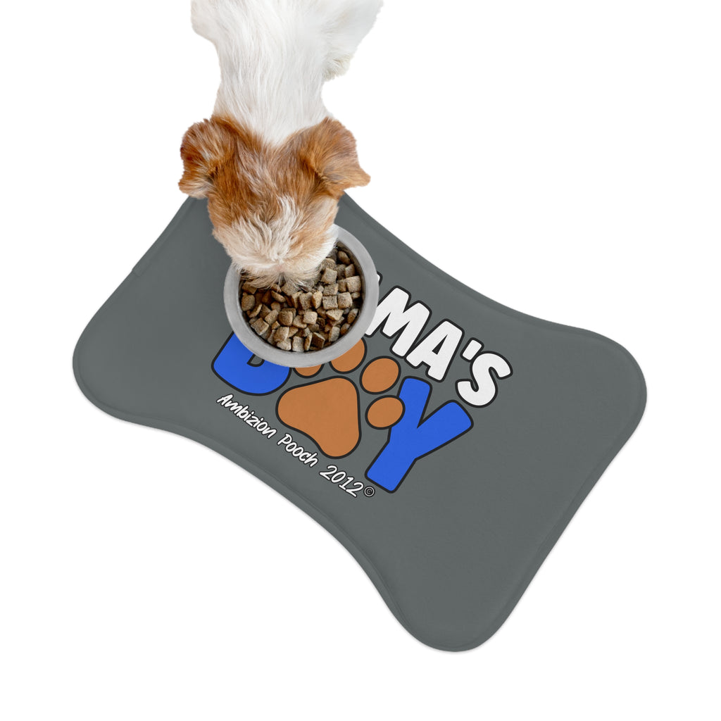 Mama's Boy Pet Feeding Mat Grey