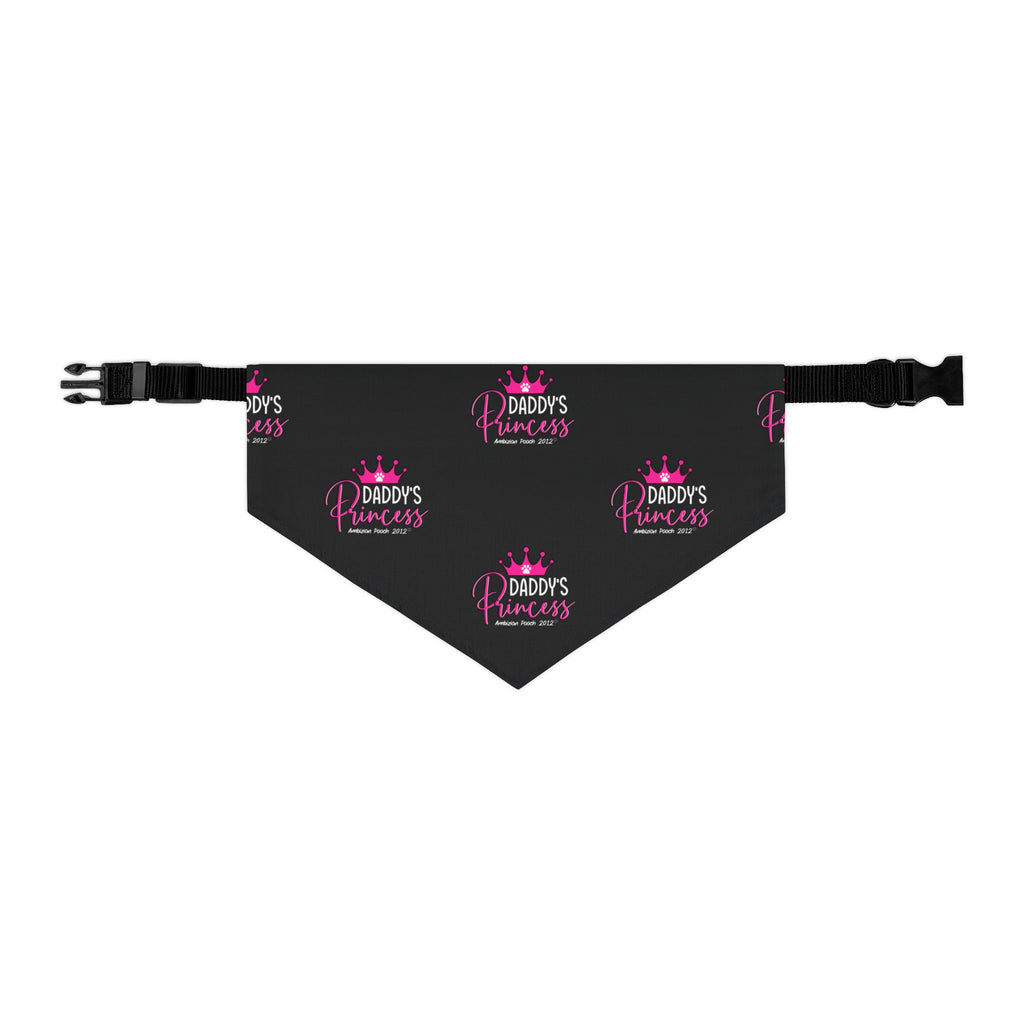 Daddy's Princess Pet Bandana Collar Black