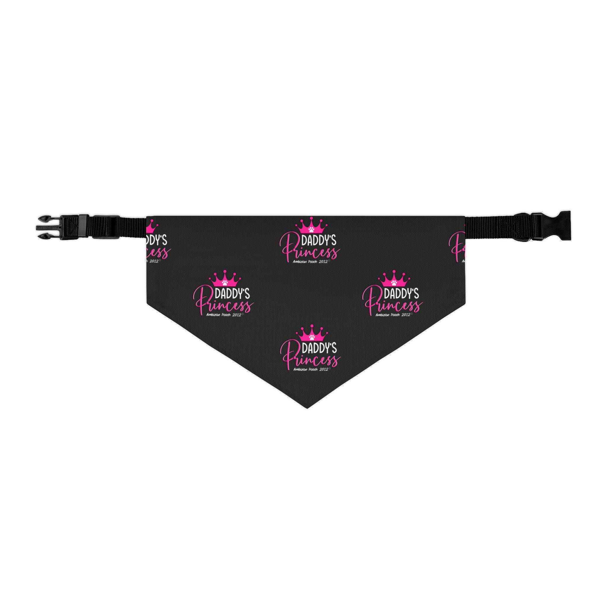 Daddy's Princess Pet Bandana Collar Black
