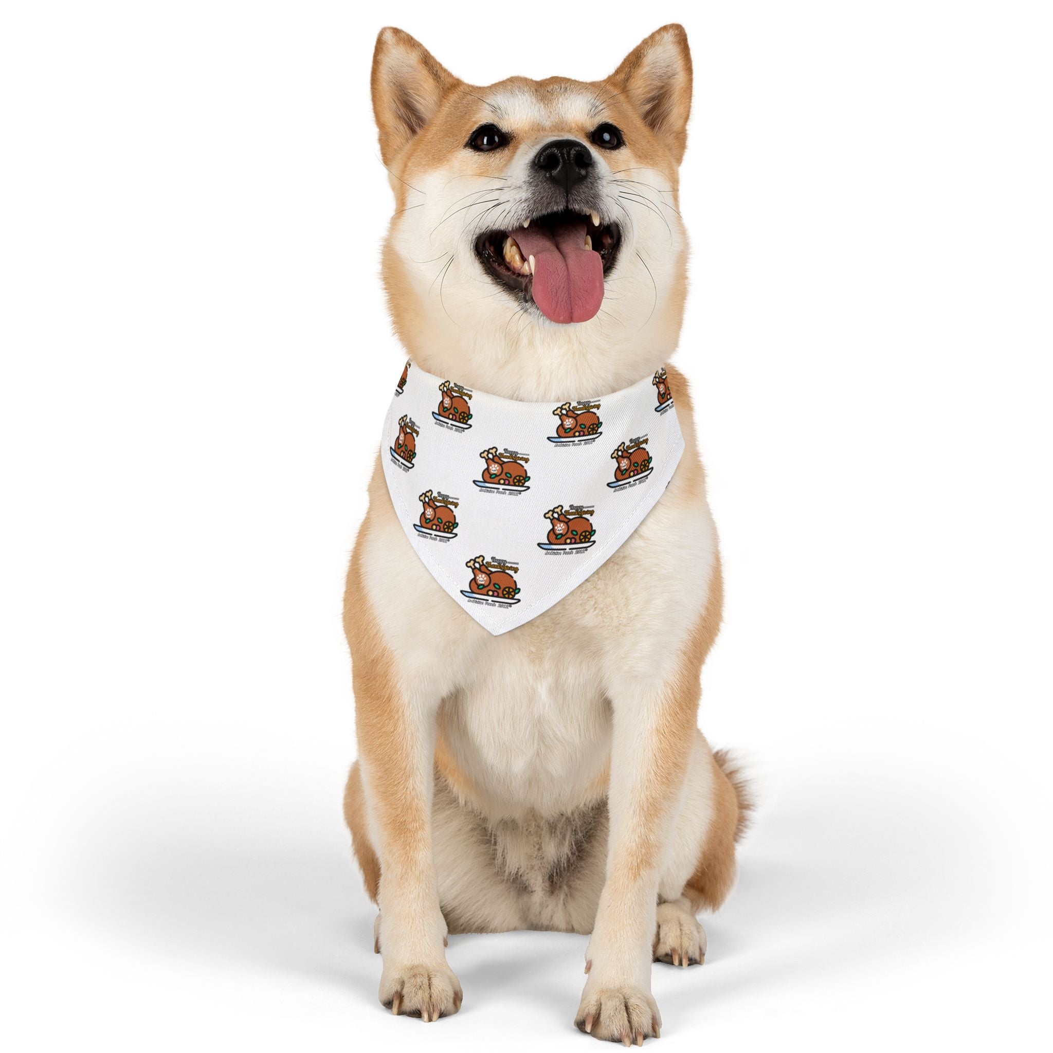 Thanksgiving Doggie Bandana Collar - White