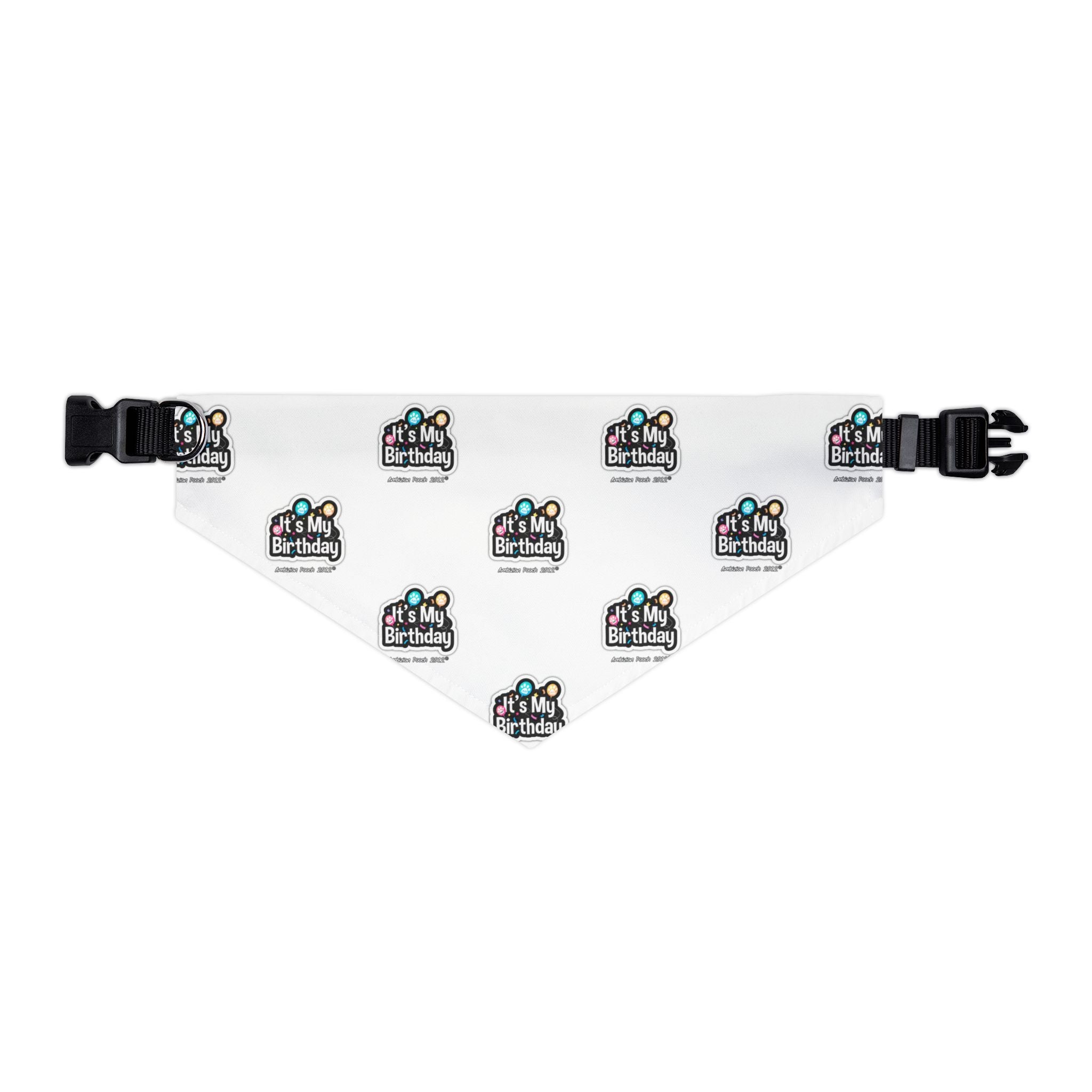 It's My Birthday Celebration Doggie Bandana Collar - White