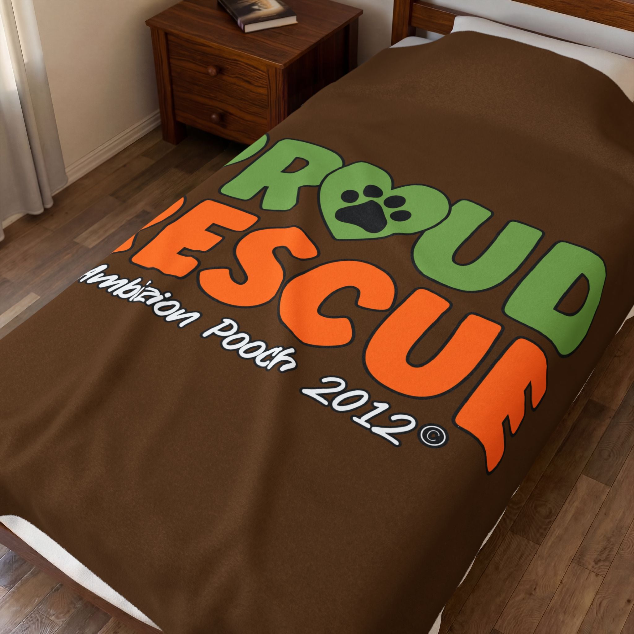 Proud Rescue Velveteen Plush Doggy Blanket