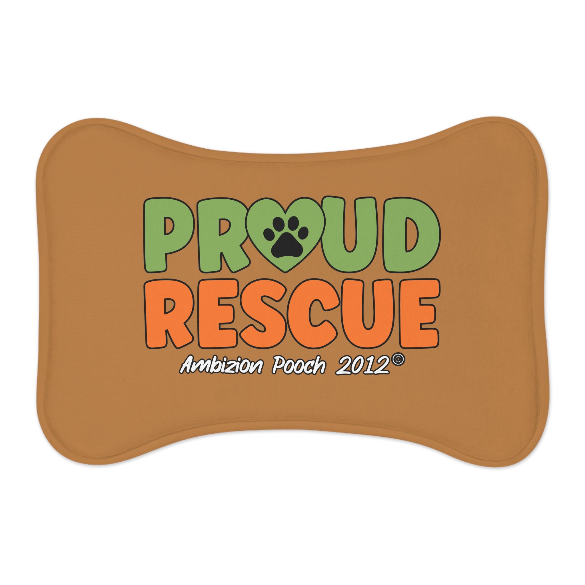 Proud Rescue Pet Feeding Mat Brown