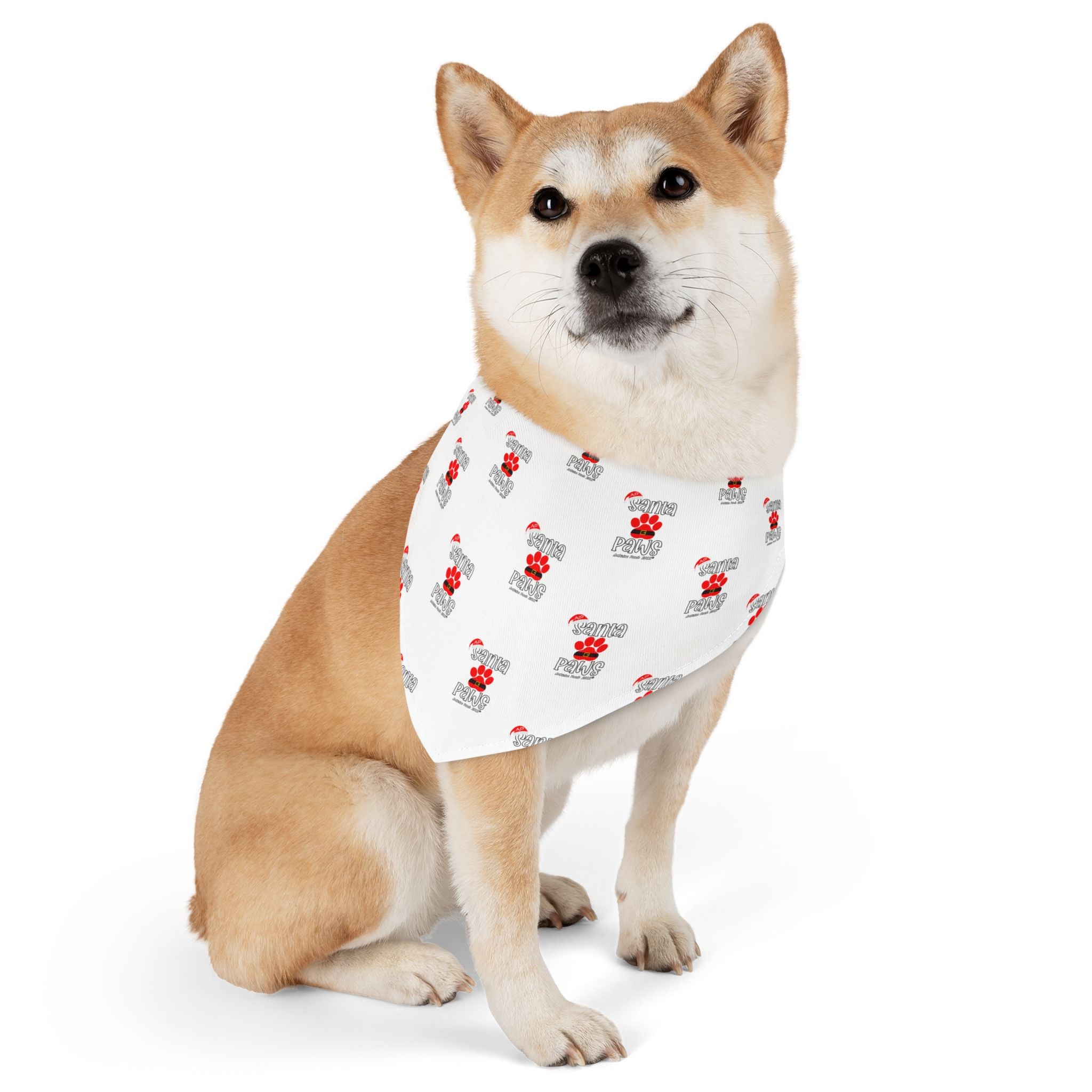 Santa Paws Doggie Bandana Collar - White