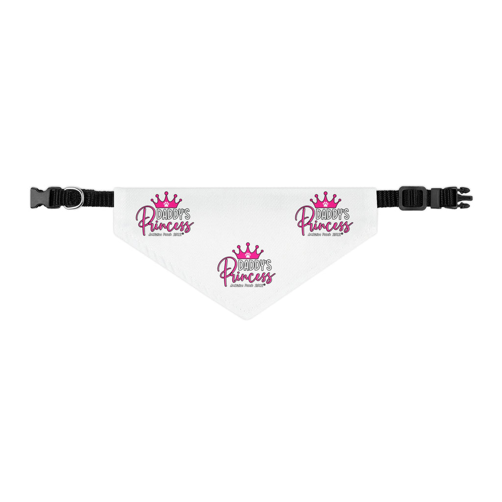 Daddy's Princess Pet Bandana Collar White