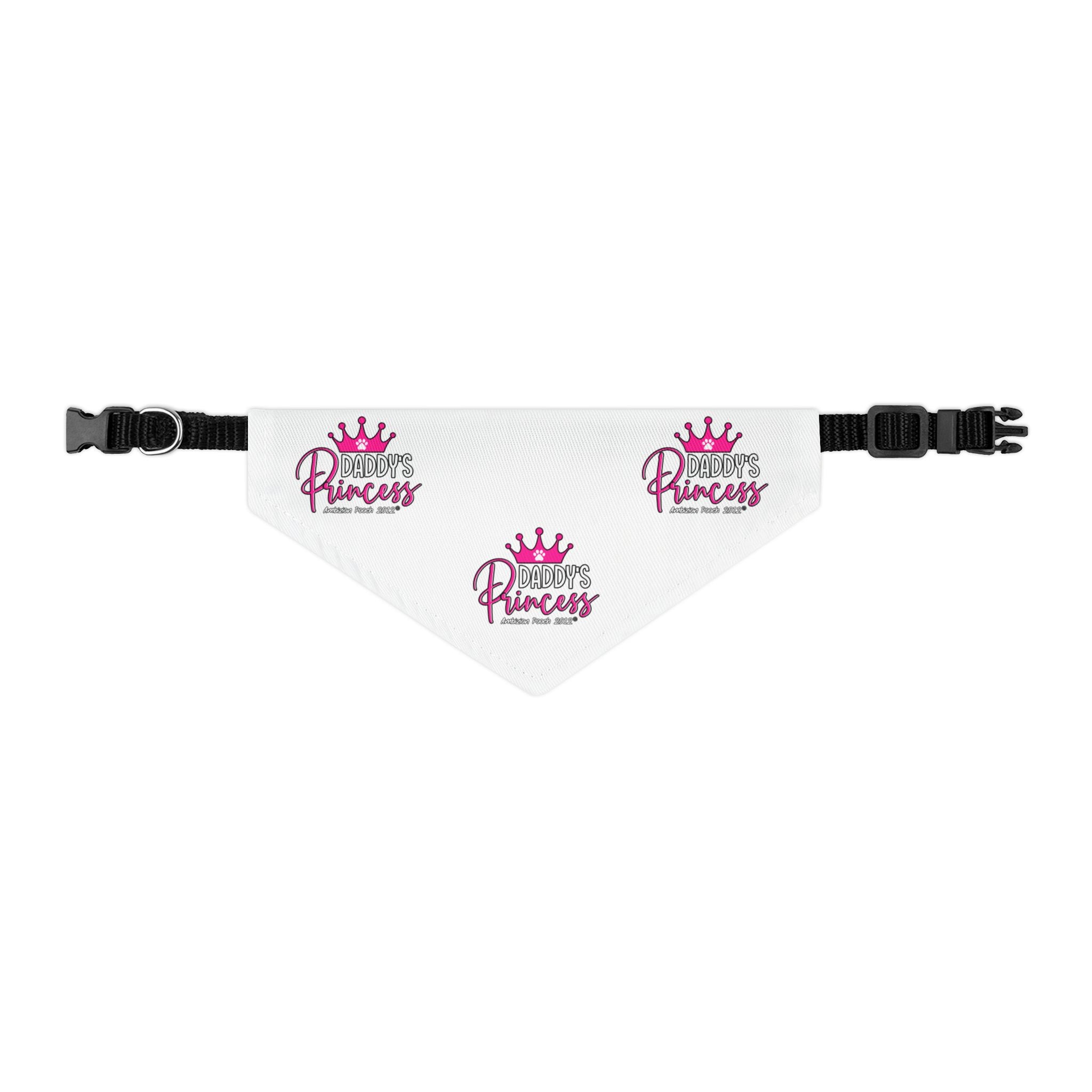 Daddy's Princess Pet Bandana Collar White
