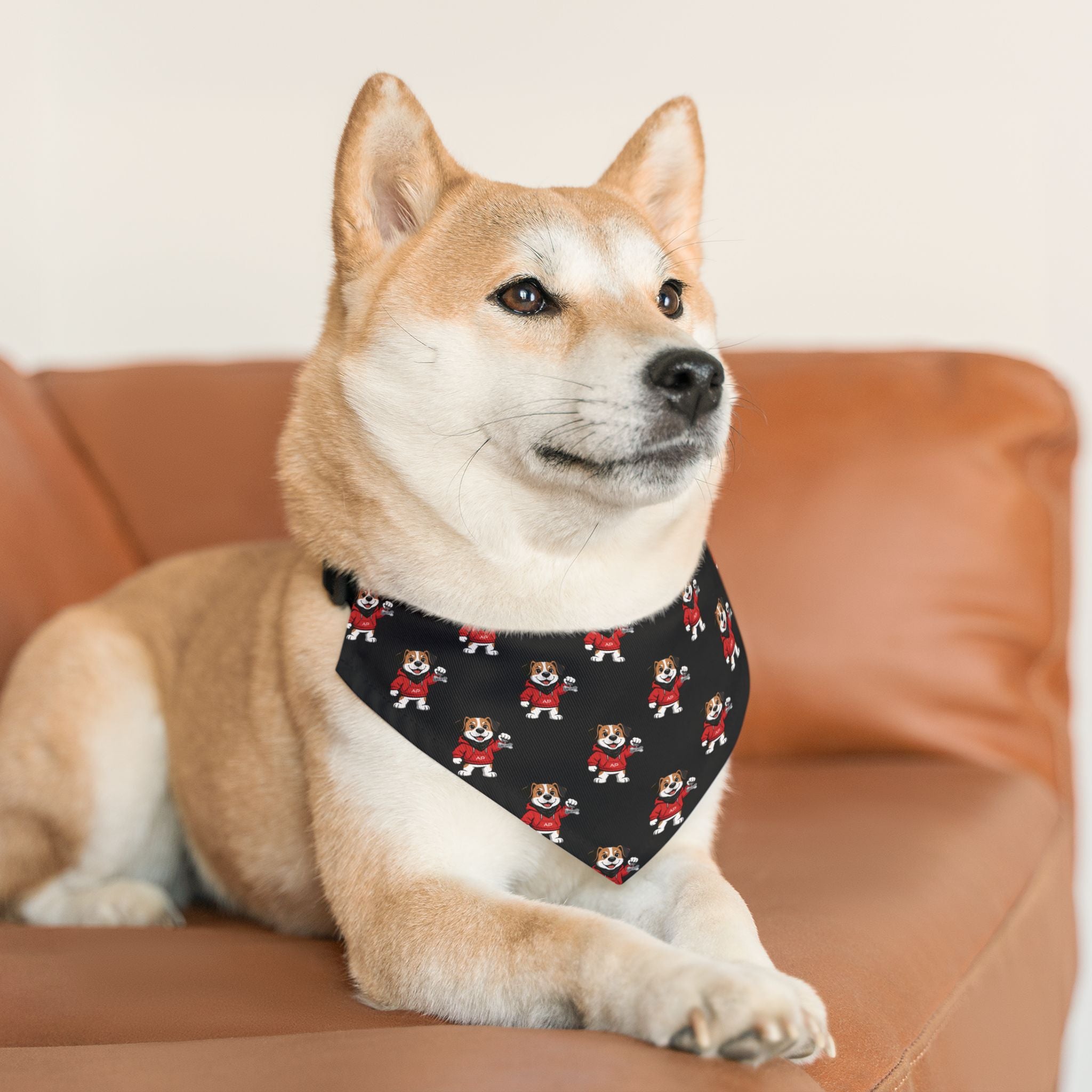 Ambizion Pooch Signature Monogram Bandana Collar Black