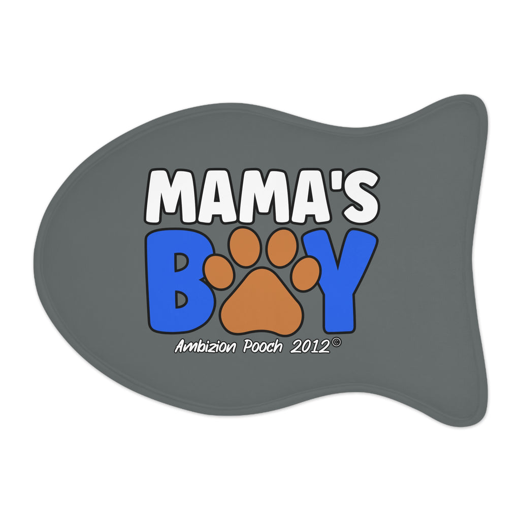 Mama's Boy Pet Feeding Mat Grey