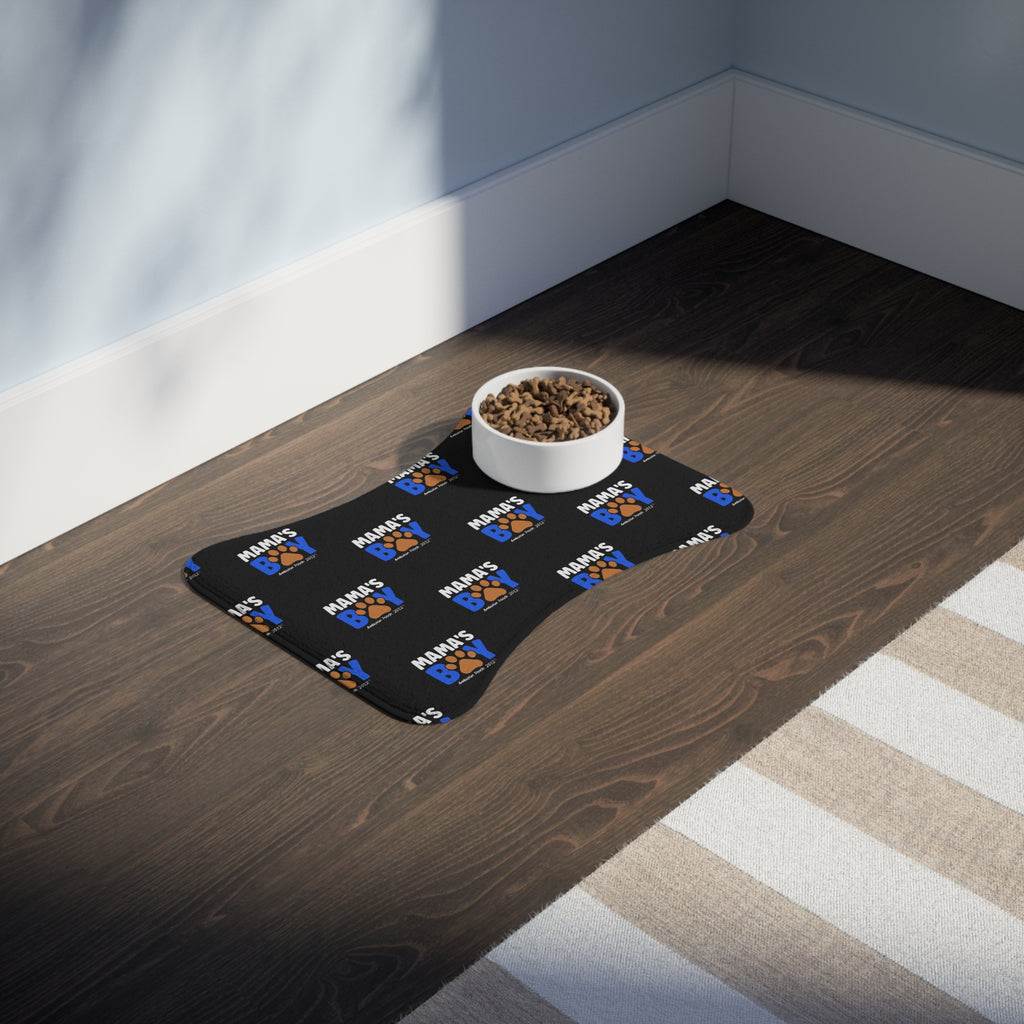 Mama's Boy Monogram Pet Feeding Mat Black