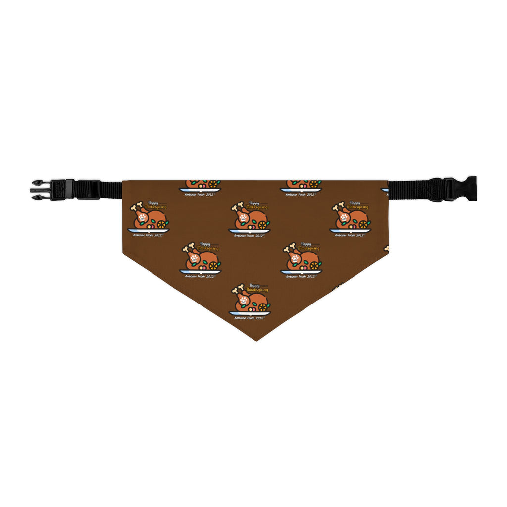 Thanksgiving Doggie Bandana Collar - Brown