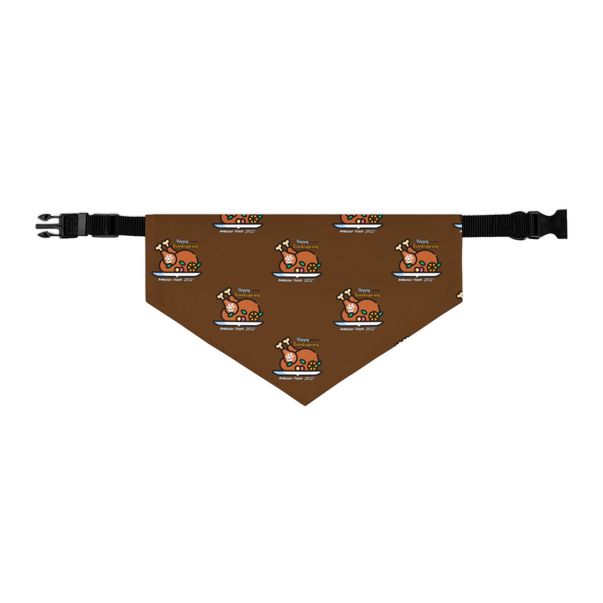Thanksgiving Doggie Bandana Collar - Brown