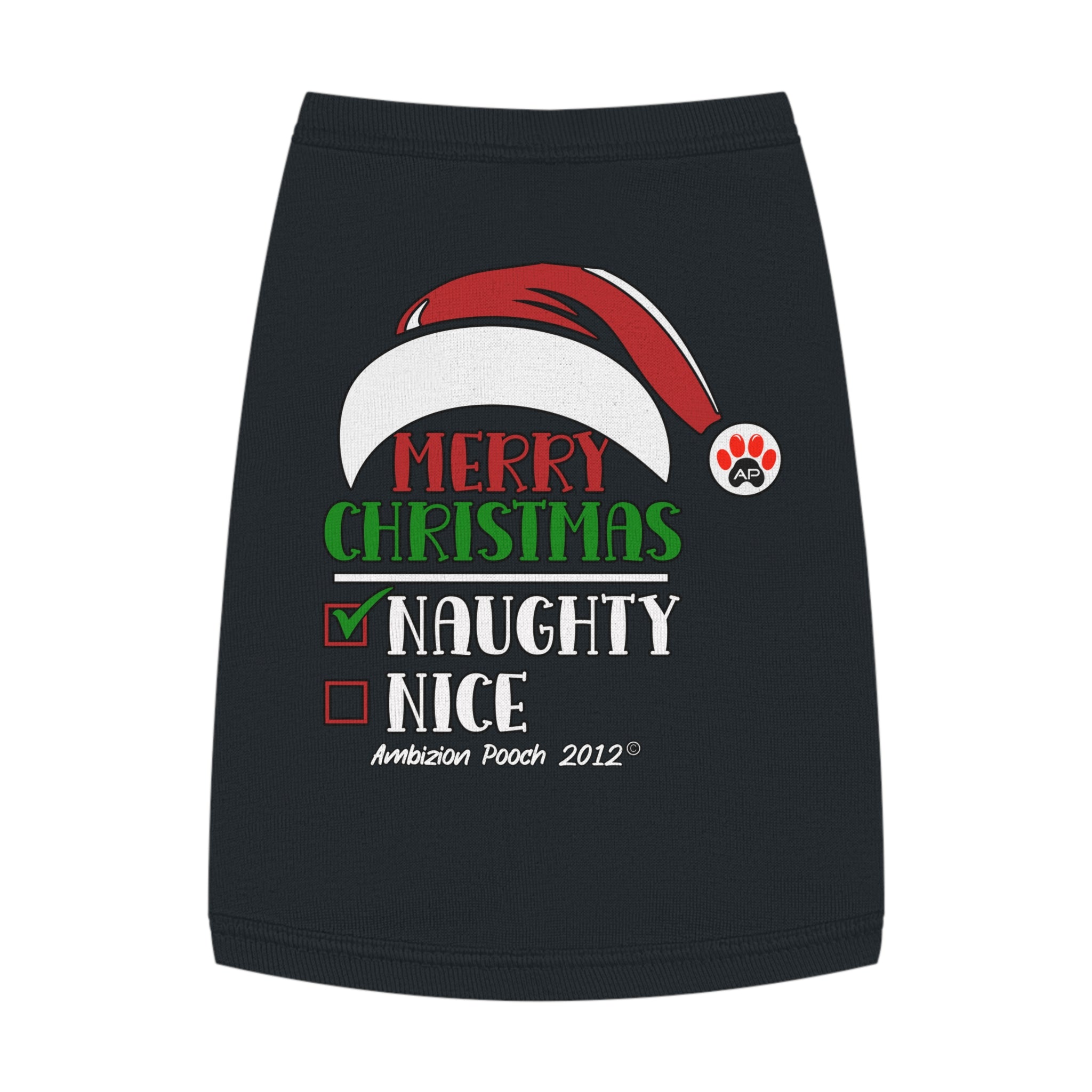 Merry Christmas Naughty or Nice Doggy Tank
