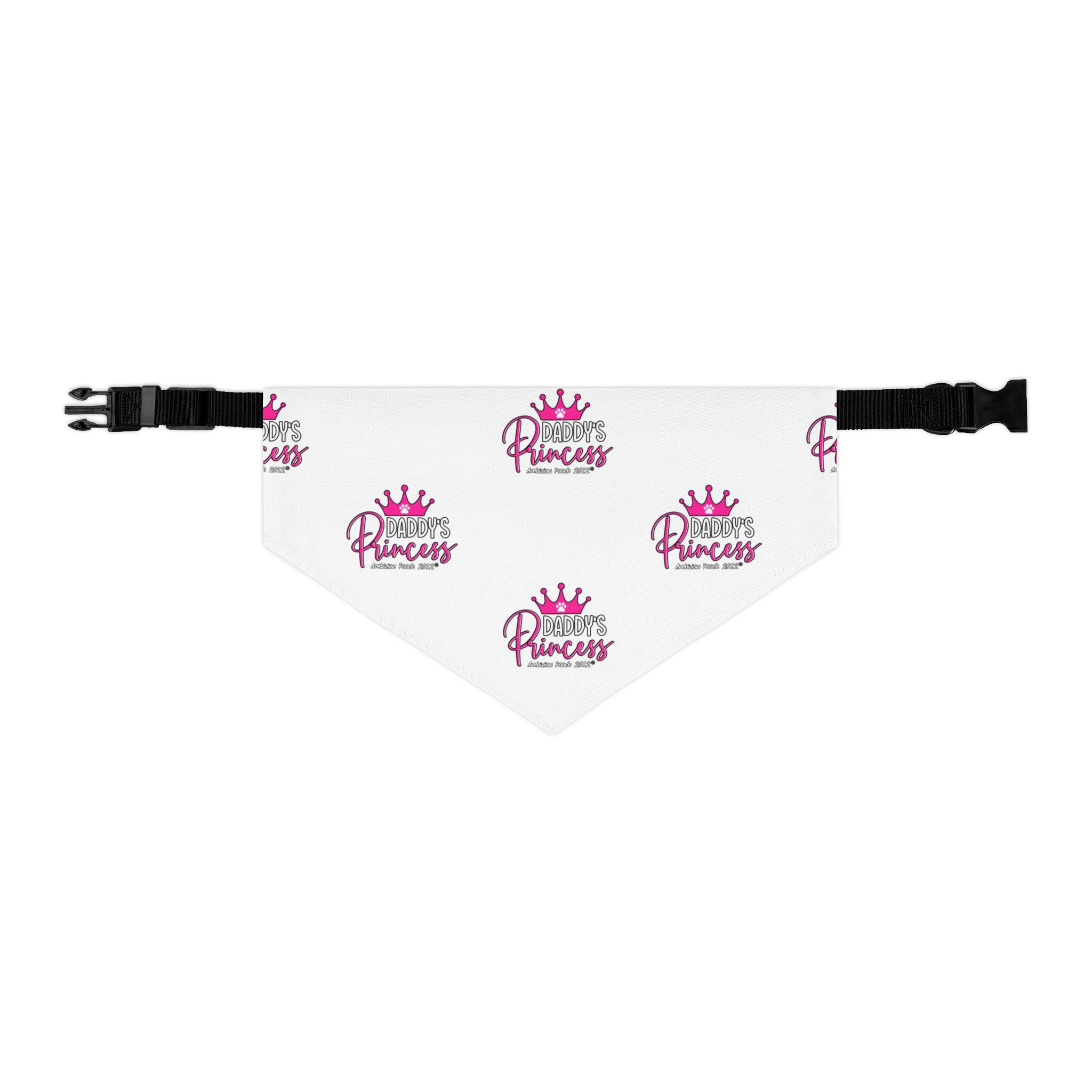 Daddy's Princess Pet Bandana Collar White