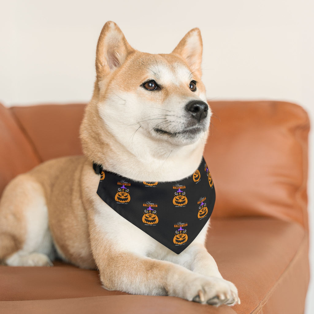 Happy Halloween Bandana Collar for Dogs - Black