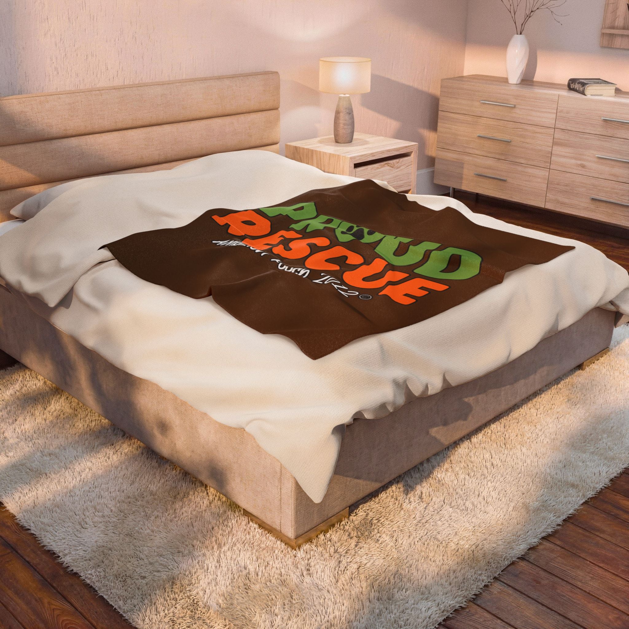 Proud Rescue Velveteen Plush Doggy Blanket