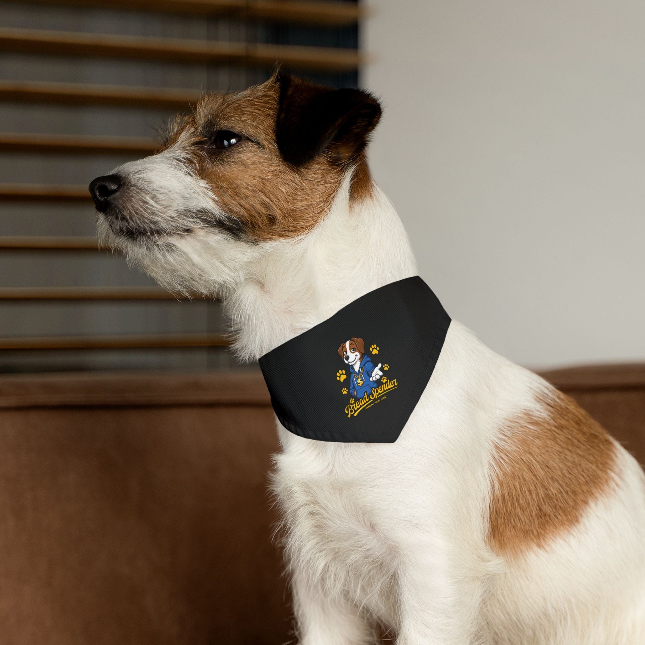 "Bread Spender" Pet Bandana Collar — Doggy Parent "Breadwinner" Matching Pet & Parent