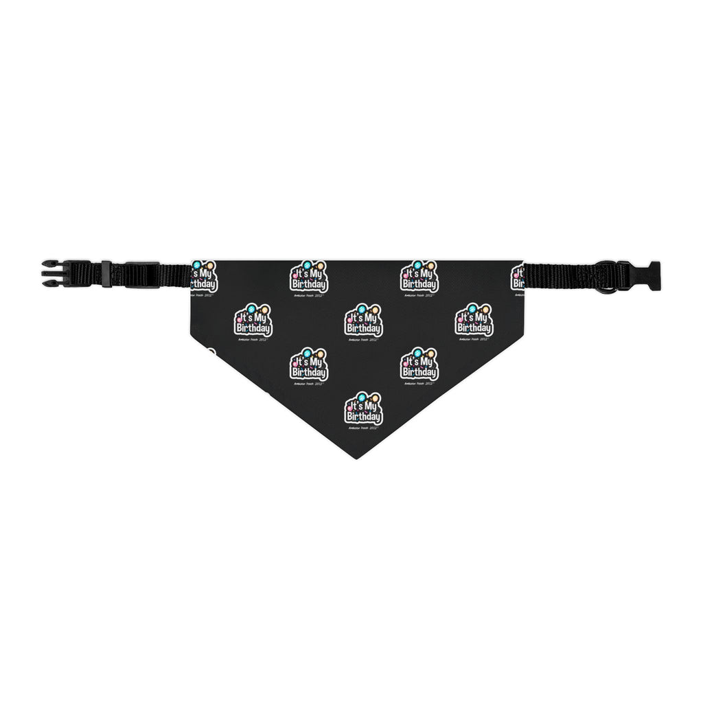 It's My Birthday Celebration Doggie Bandana Collar - Black