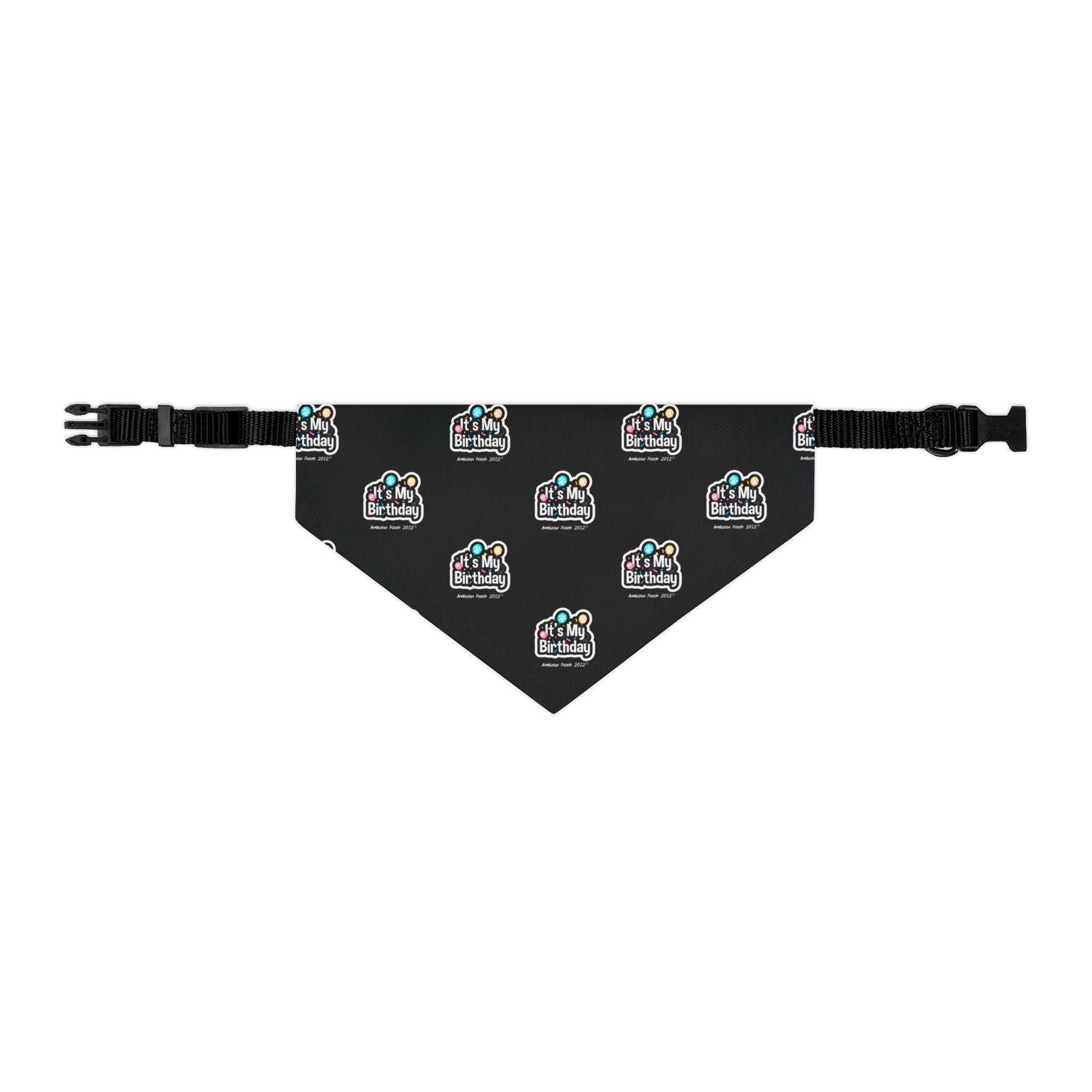 It's My Birthday Celebration Doggie Bandana Collar - Black