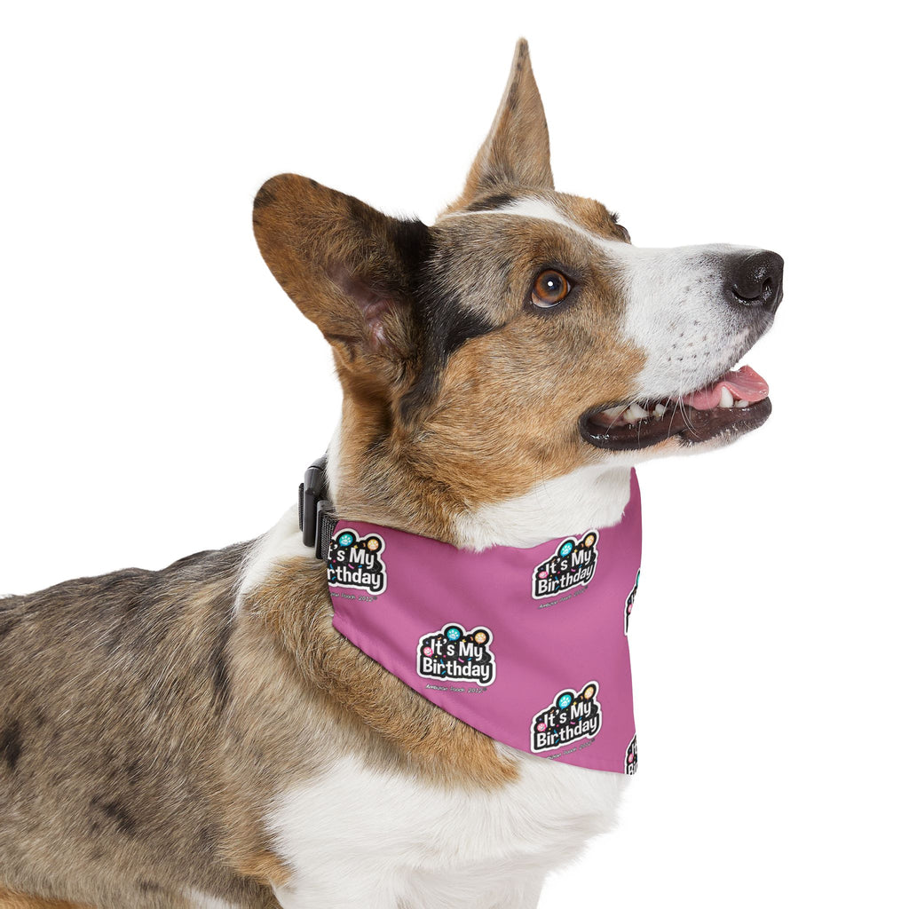 It's My Birthday Celebration Doggie Bandana Collar - Pink
