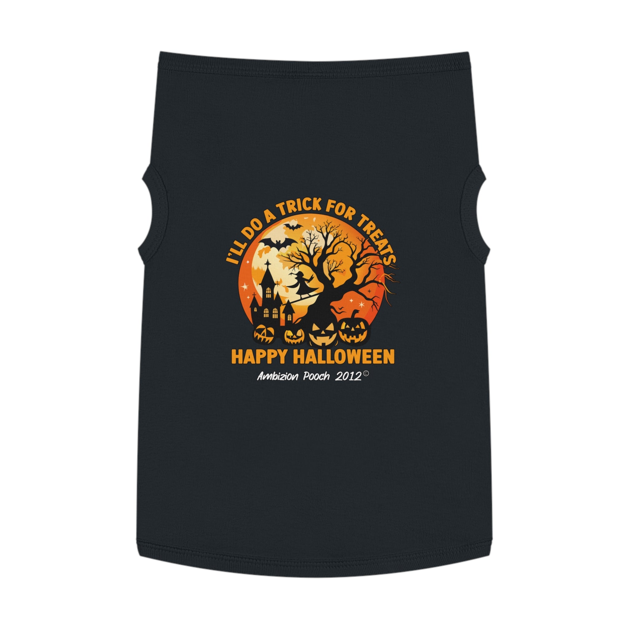 I'll Do A Trick for Treats Happy Halloween Doggy Tank Top