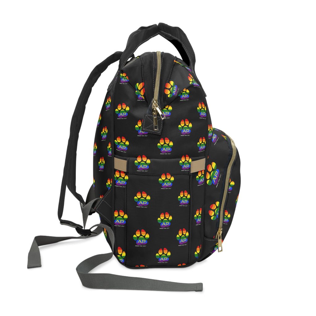 Ambizion Pooch Rainbow Paw Monogram Puppy/Doggy Backpack Black (LGBTQ)