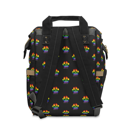 Ambizion Pooch Rainbow Paw Monogram Puppy/Doggy Backpack Black (LGBTQ)