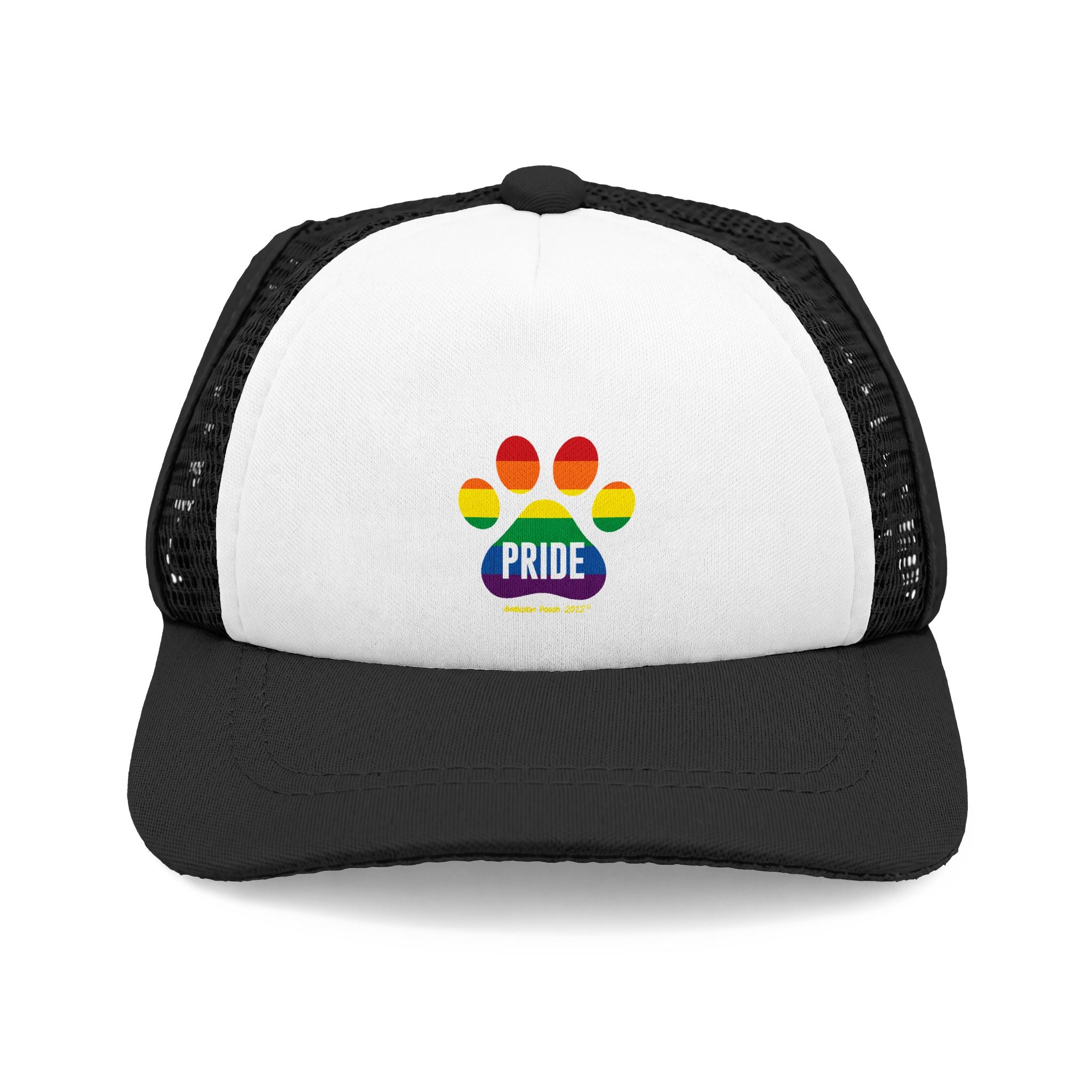 PRIDE Trucker Doggy Hat - Retro Embroidered Foam Cap for Dogs