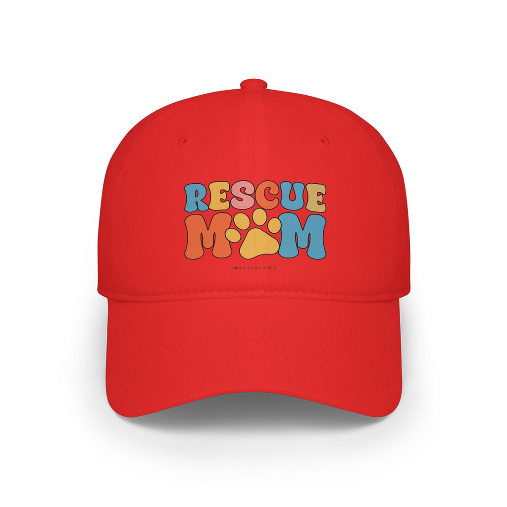 Rescue Dog Mom Low Profile Baseball Cap