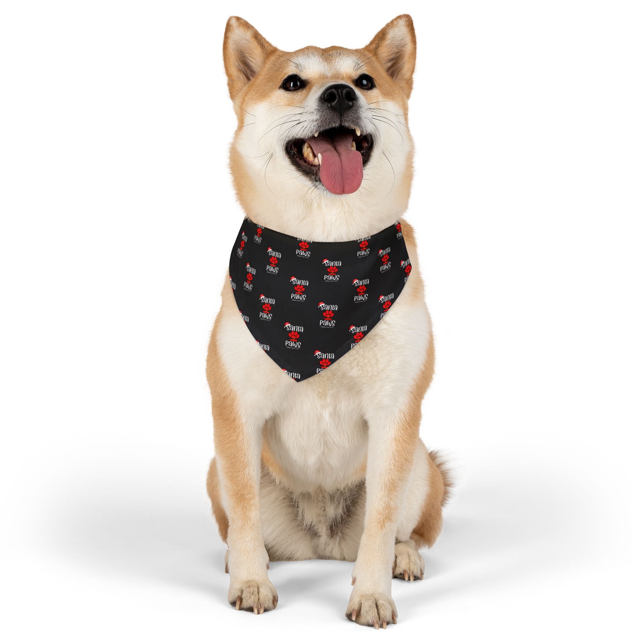 Santa Paws Doggie Bandana Collar - Black