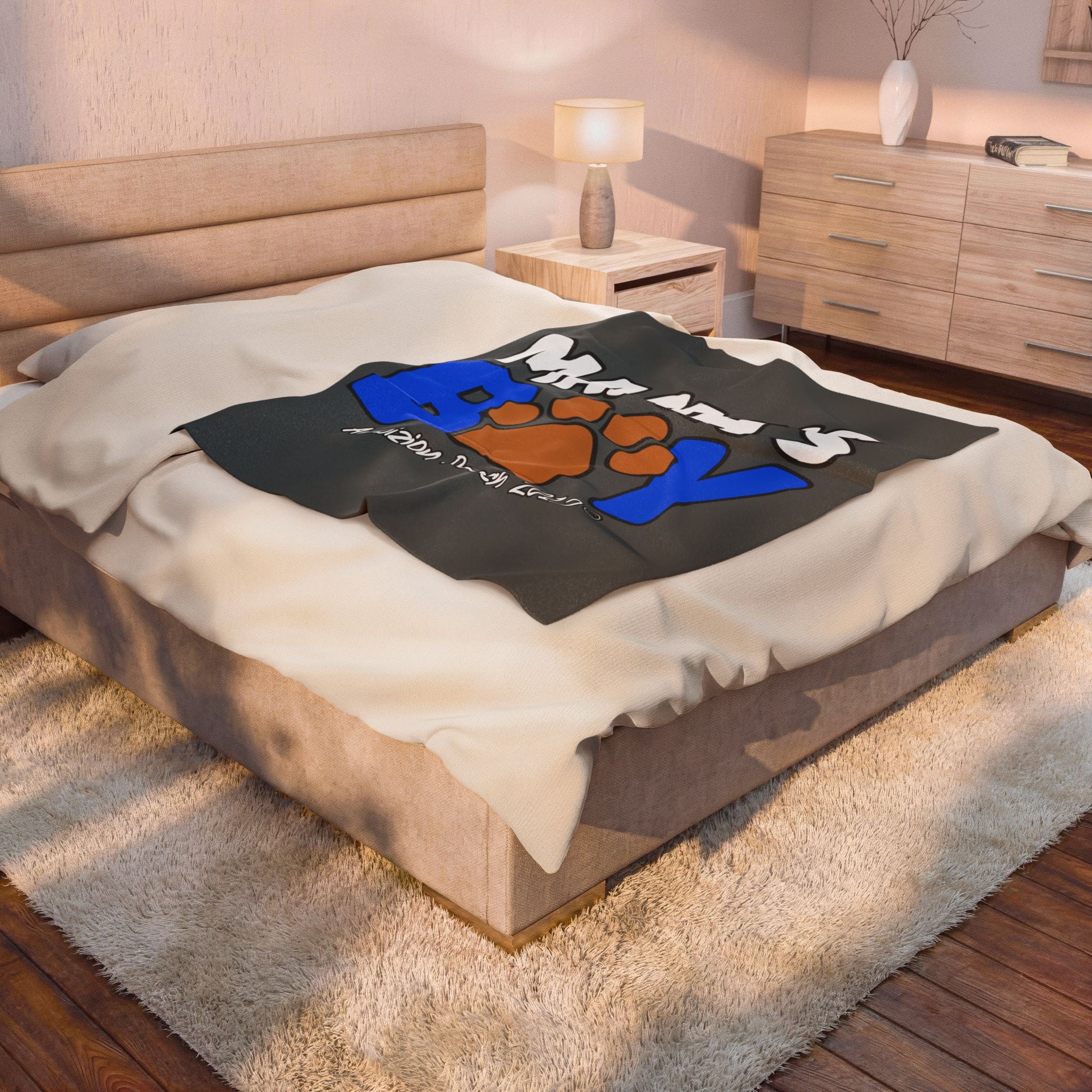 Mama's Boy Velveteen Plush Doggy Blanket