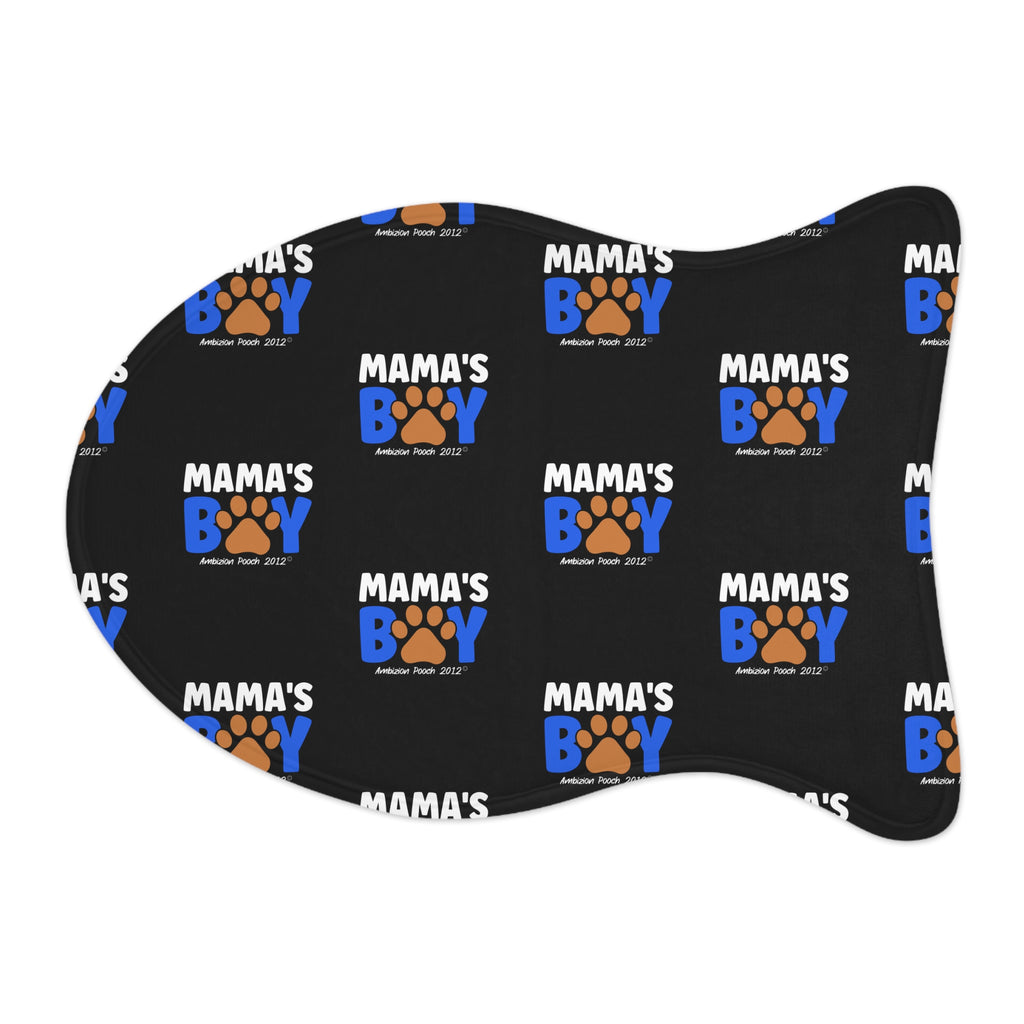 Mama's Boy Monogram Pet Feeding Mat Black