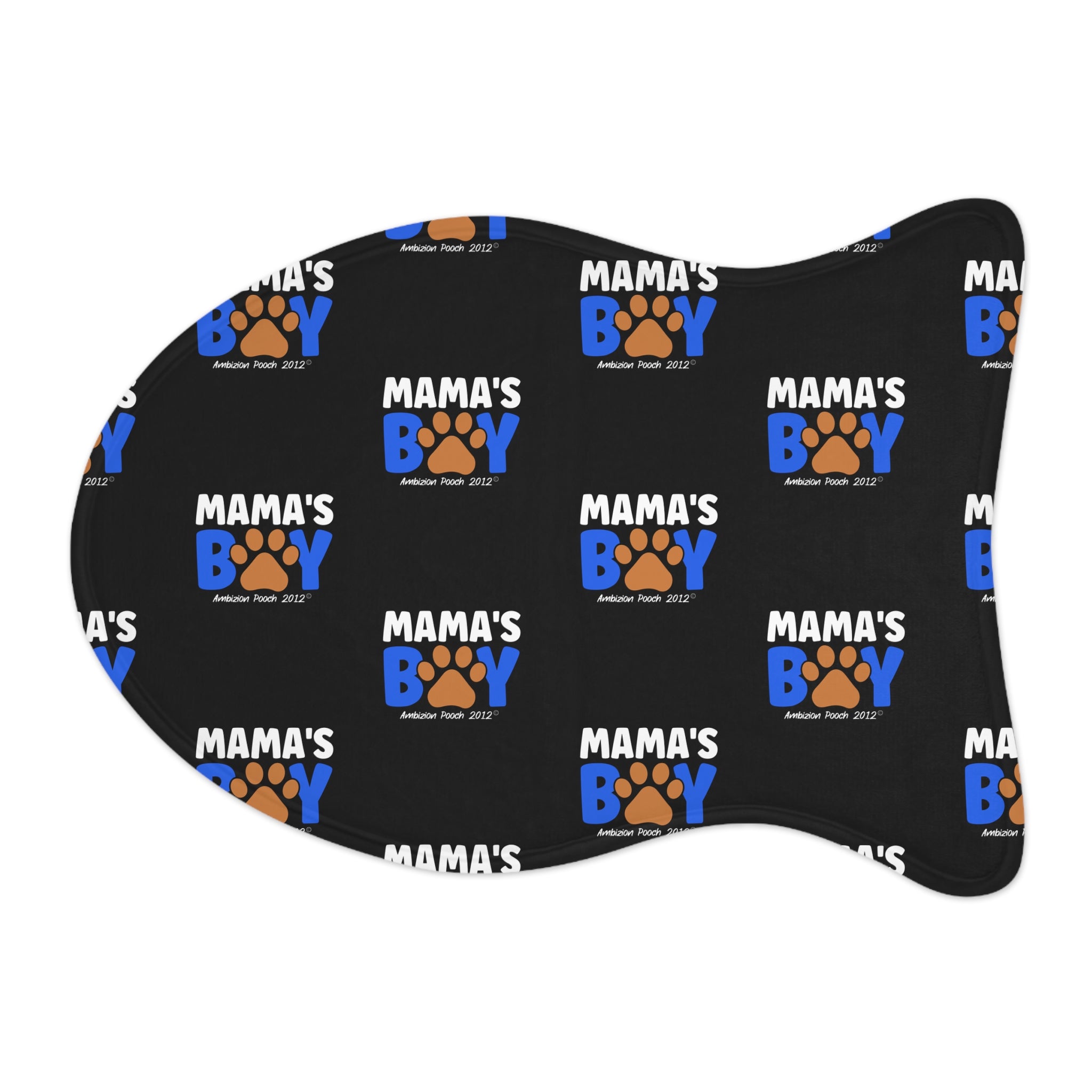 Mama's Boy Monogram Pet Feeding Mat Black