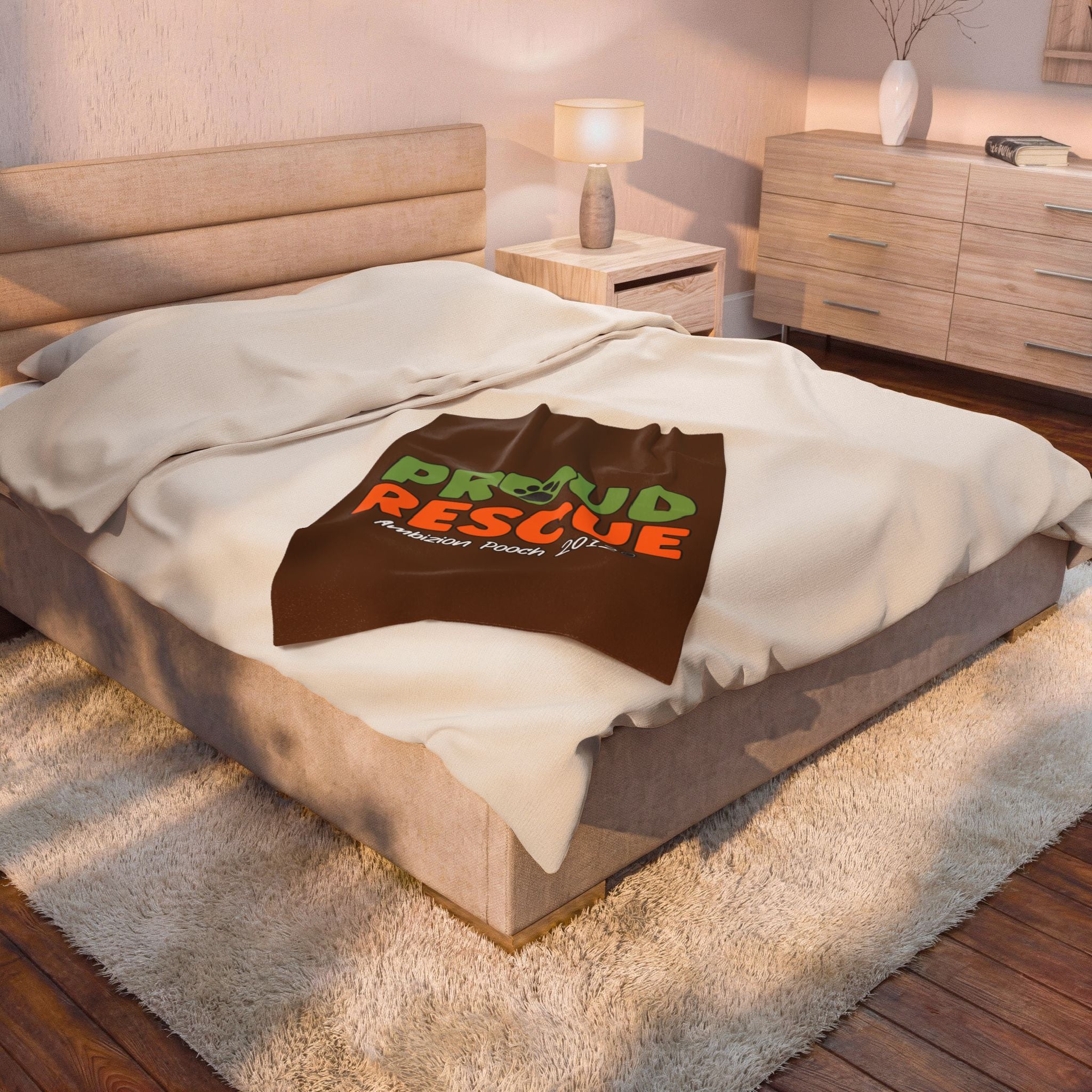 Proud Rescue Velveteen Plush Doggy Blanket