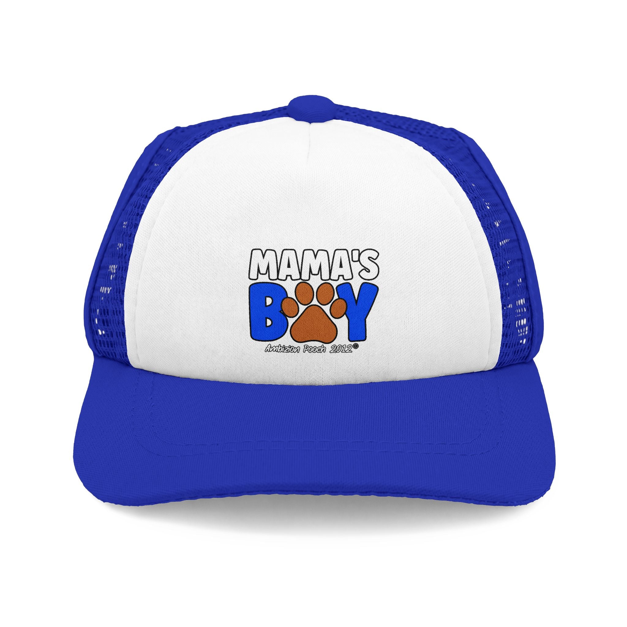 Mama's Boy Trucker Doggy Hat - Retro Embroidered Foam Cap for Dogs