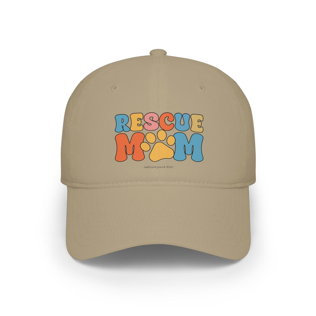 Rescue Dog Mom Low Profile Baseball Cap