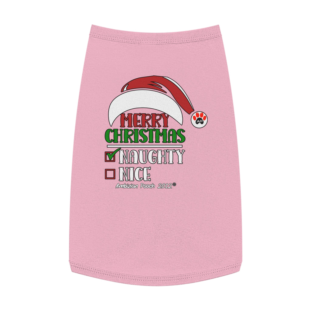 Merry Christmas Naughty or Nice Doggy Tank