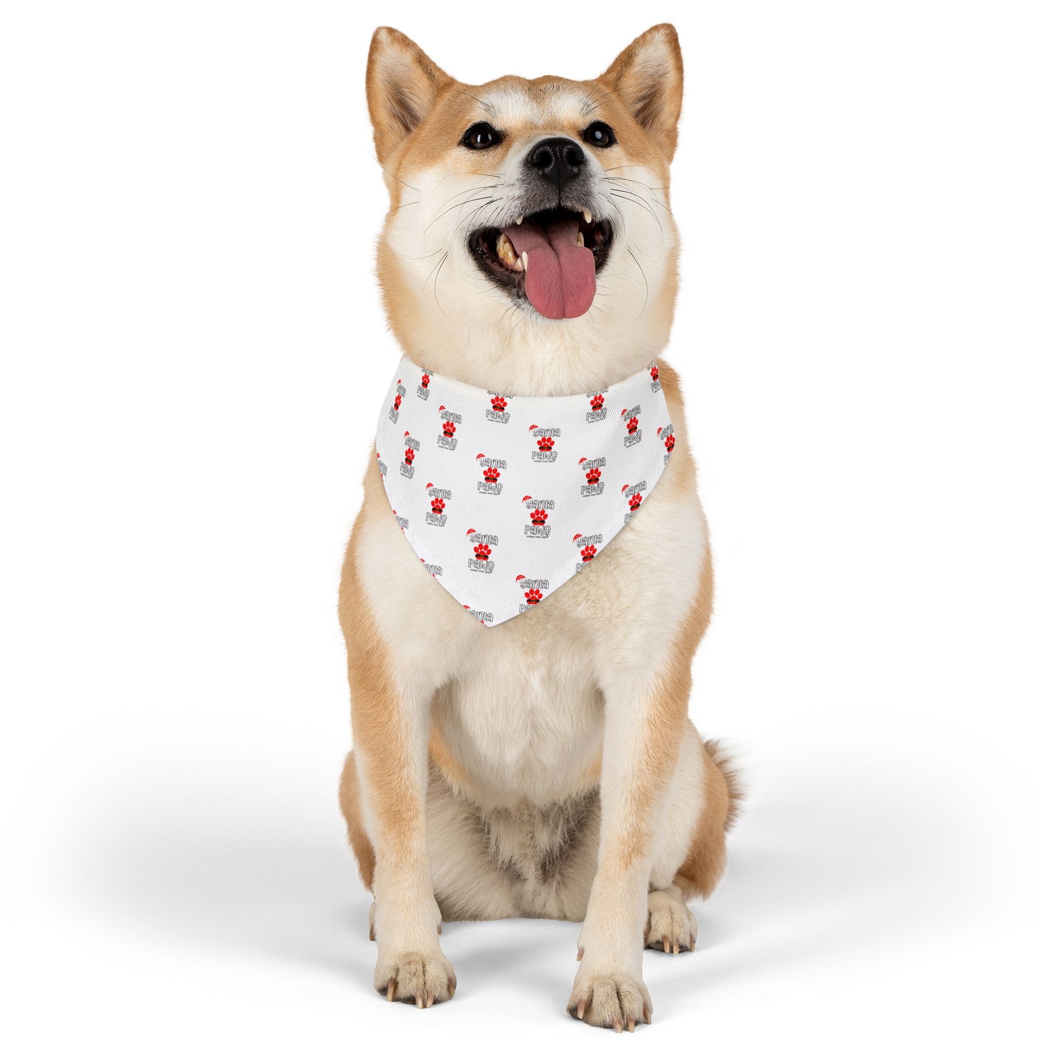 Santa Paws Doggie Bandana Collar - White